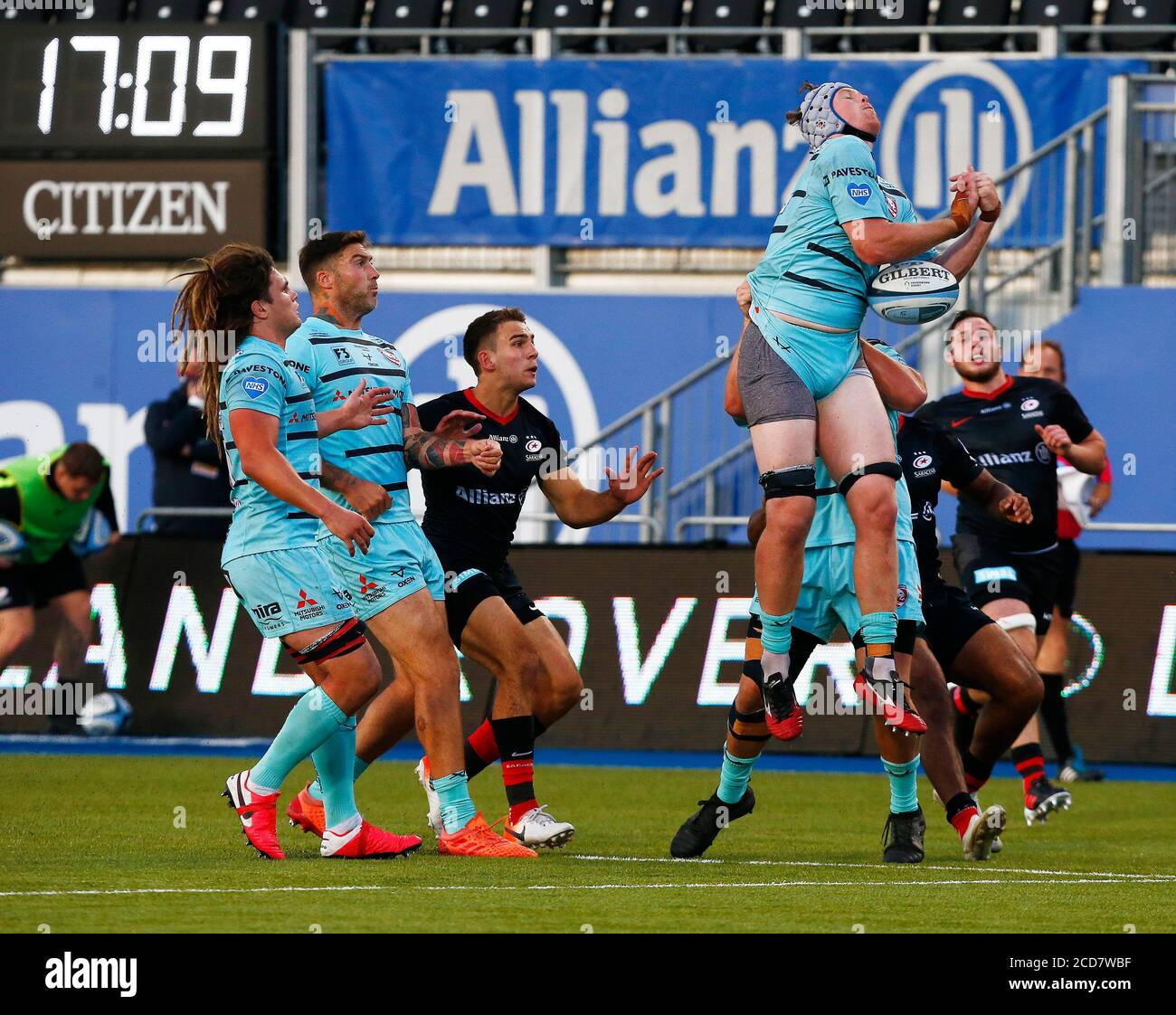 HENDON, Regno Unito, 26 AGOSTO: Danny Drake di Gloucester durante il Gallagher Premiership Rugby tra Saracens e Gloucester allo stadio Allianz Park Foto Stock