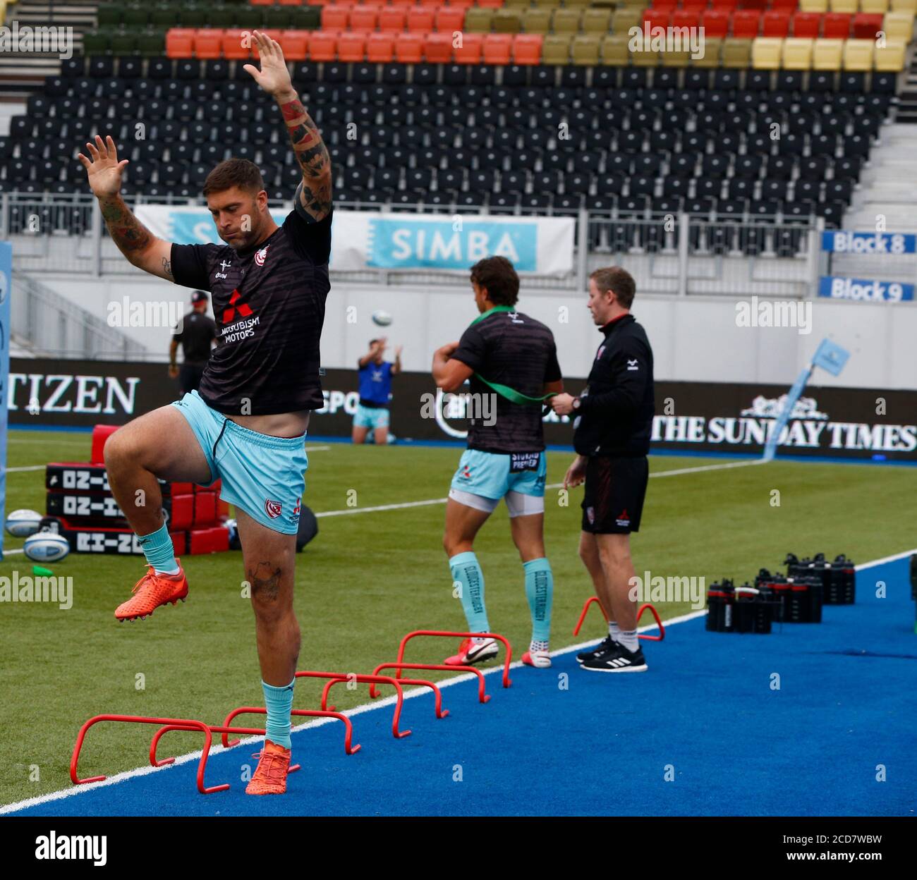 HENDON, Regno Unito, 26 AGOSTO: Matt Banahan di Gloucester durante il Gallagher Premiership Rugby tra Saracens e Gloucester ad Allianz Park stadiu Foto Stock