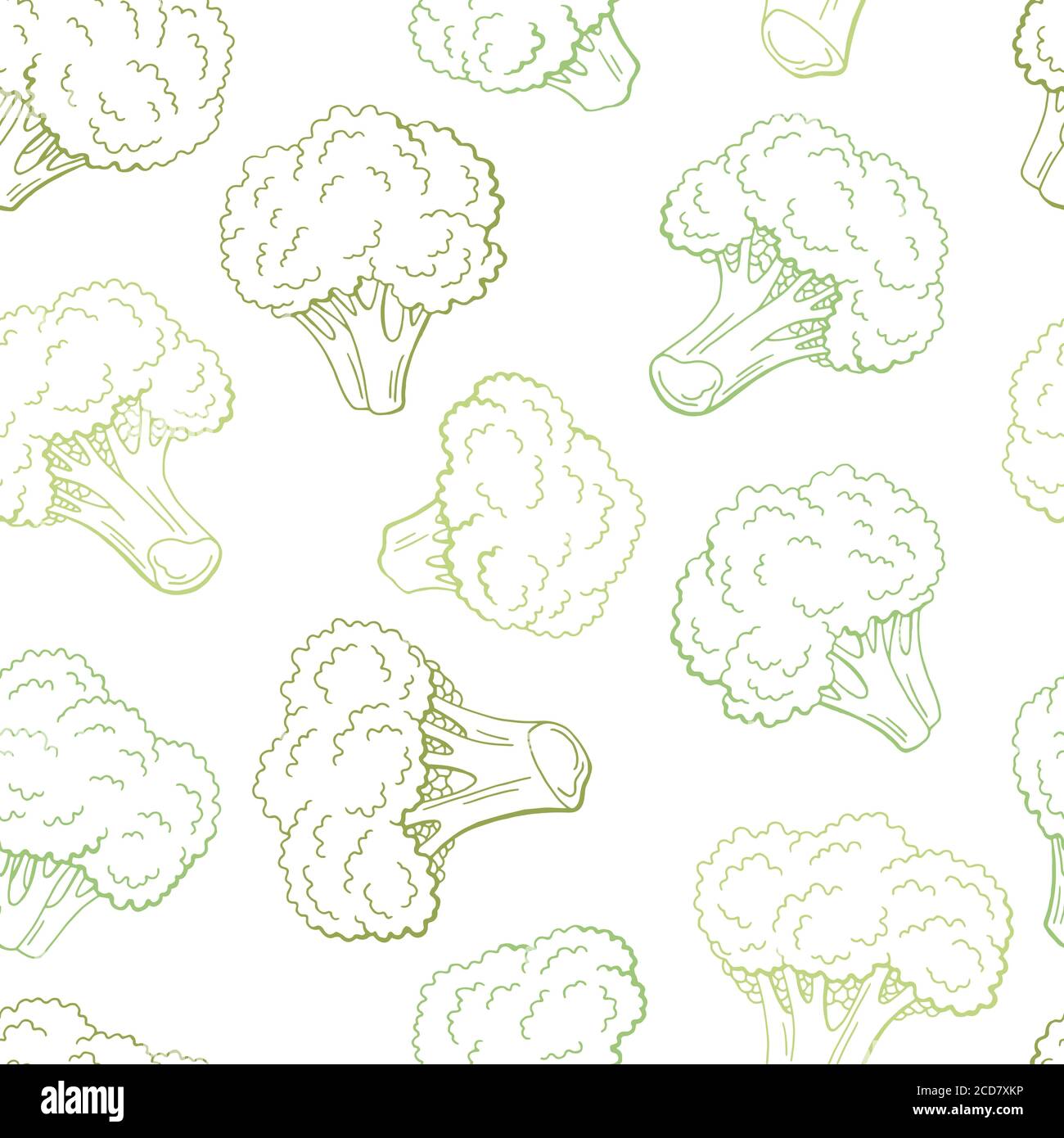 Broccoli grafico colore verde motivo senza giunture sfondo illustrazione dello schizzo vettore Illustrazione Vettoriale