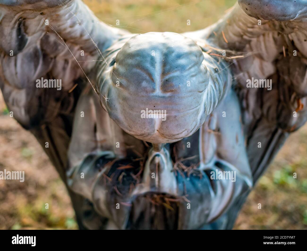 Lapide di un angelo che prega, vista dall'alto Foto Stock