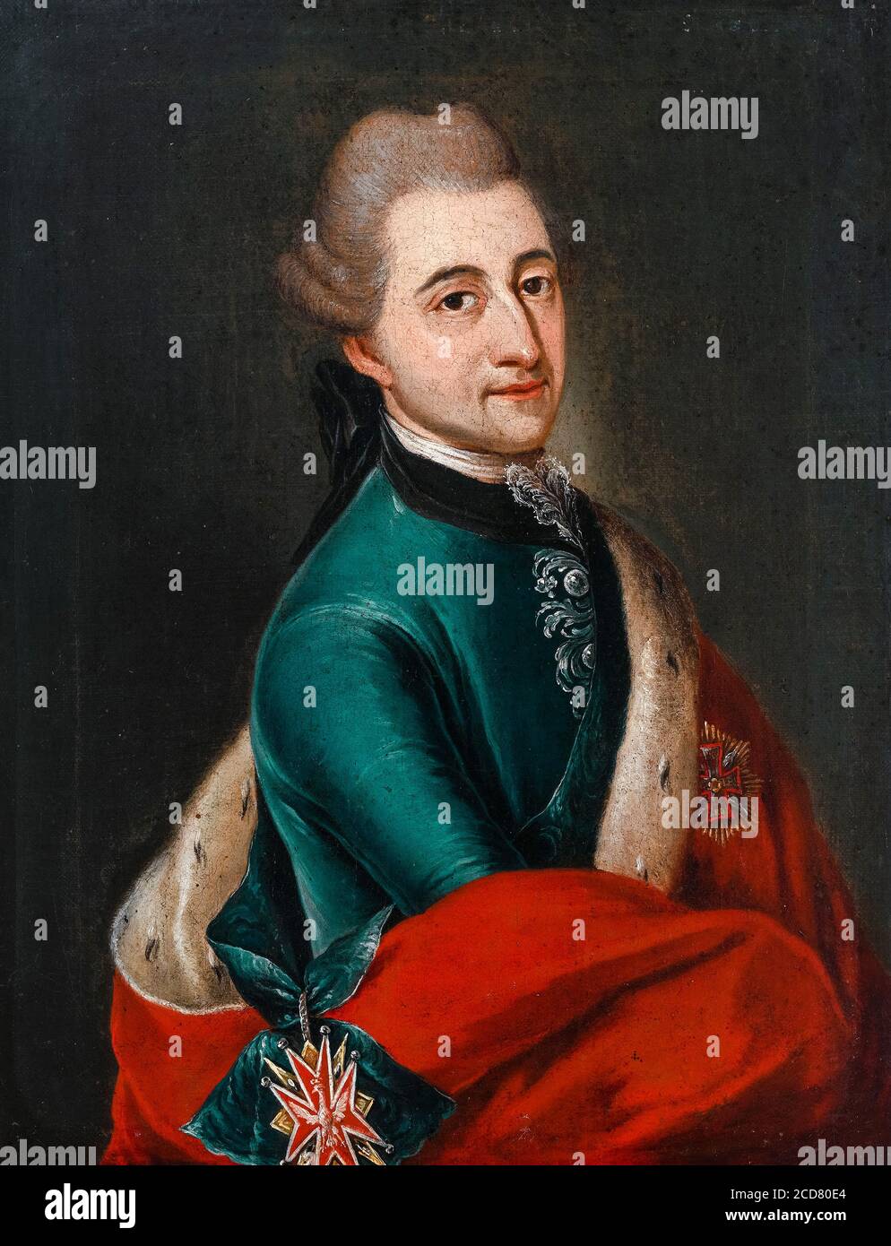 Stanisław II Augusto (1732-1798), re di Polonia, ritratto di Franz Ignaz Molitor, 1776 Foto Stock