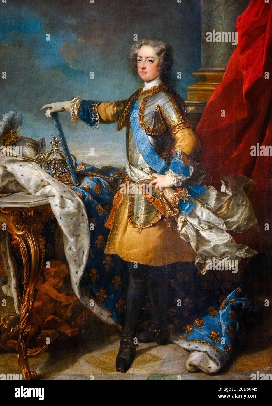 Luigi XV (1710–1774), re di Francia e Navarra, ritratto dipinto di Jean-Baptiste van Loo, intorno al 1723 Foto Stock