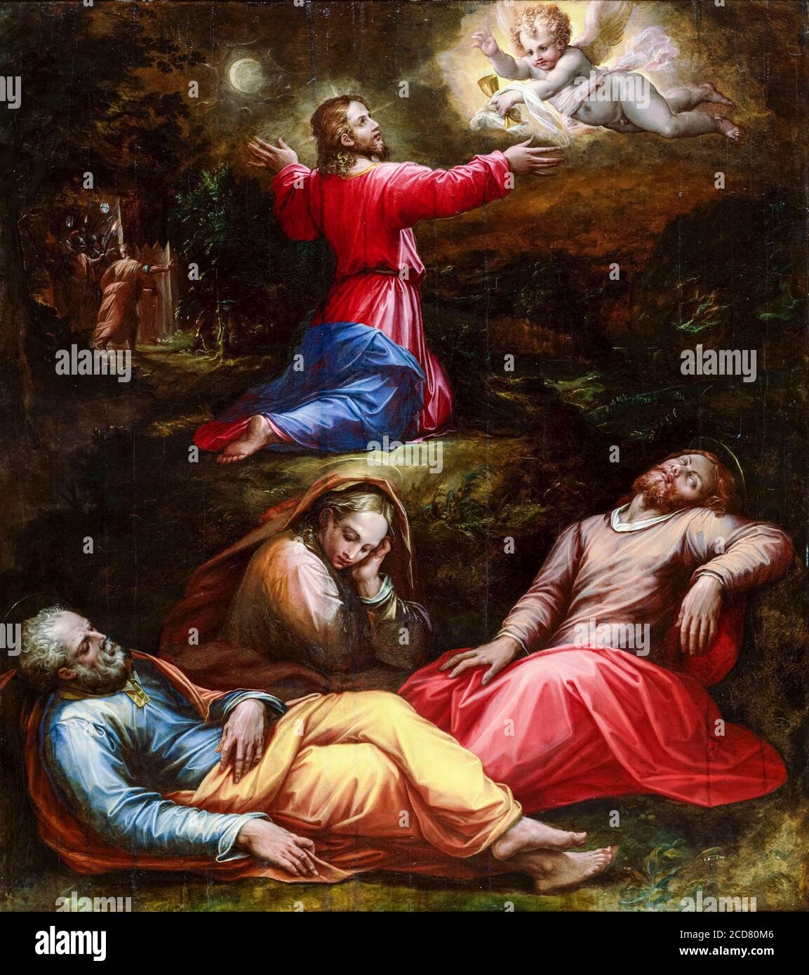 Il Giardino del Getsemani, dipinto di Giorgio Vasari, circa 1570 Foto Stock