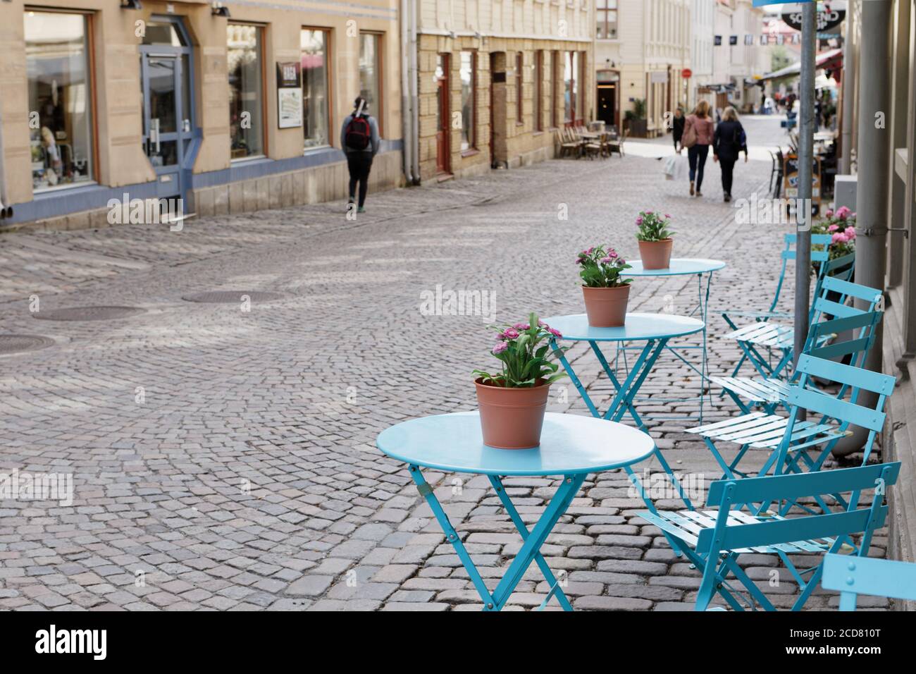 Distretto di Haga a Goteborg, Svezia. Haga è rinomata per le sue pittoresche case in legno, l'atmosfera del XIX secolo e le caffetterie Foto Stock