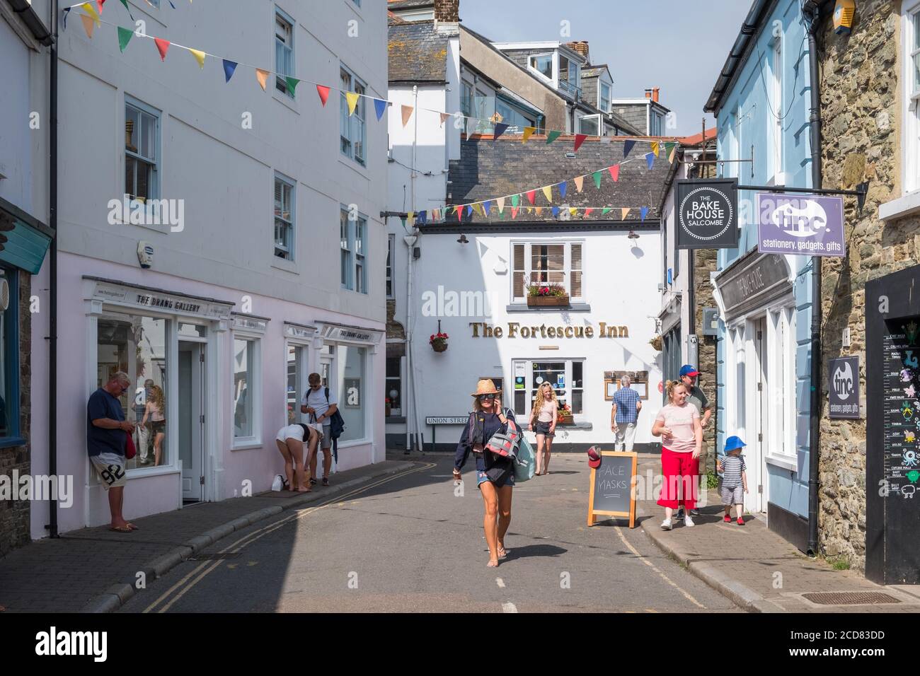 La casa pubblica Fortesque Inn in Union Street, Salcombe, South Hams, Devon, una popolare località turistica Foto Stock
