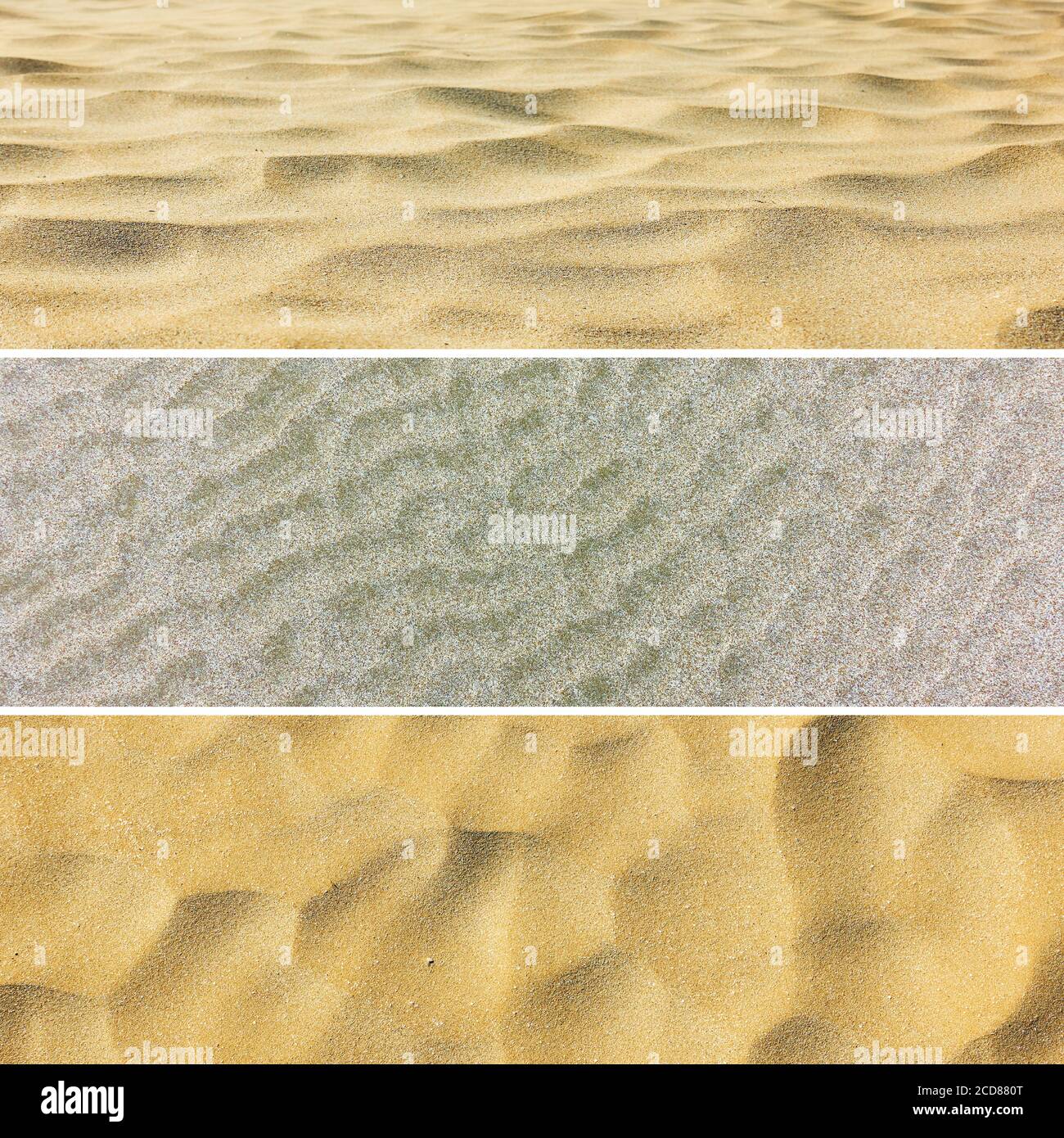 Set di texture sabbia marina. Sfondi naturali Foto Stock