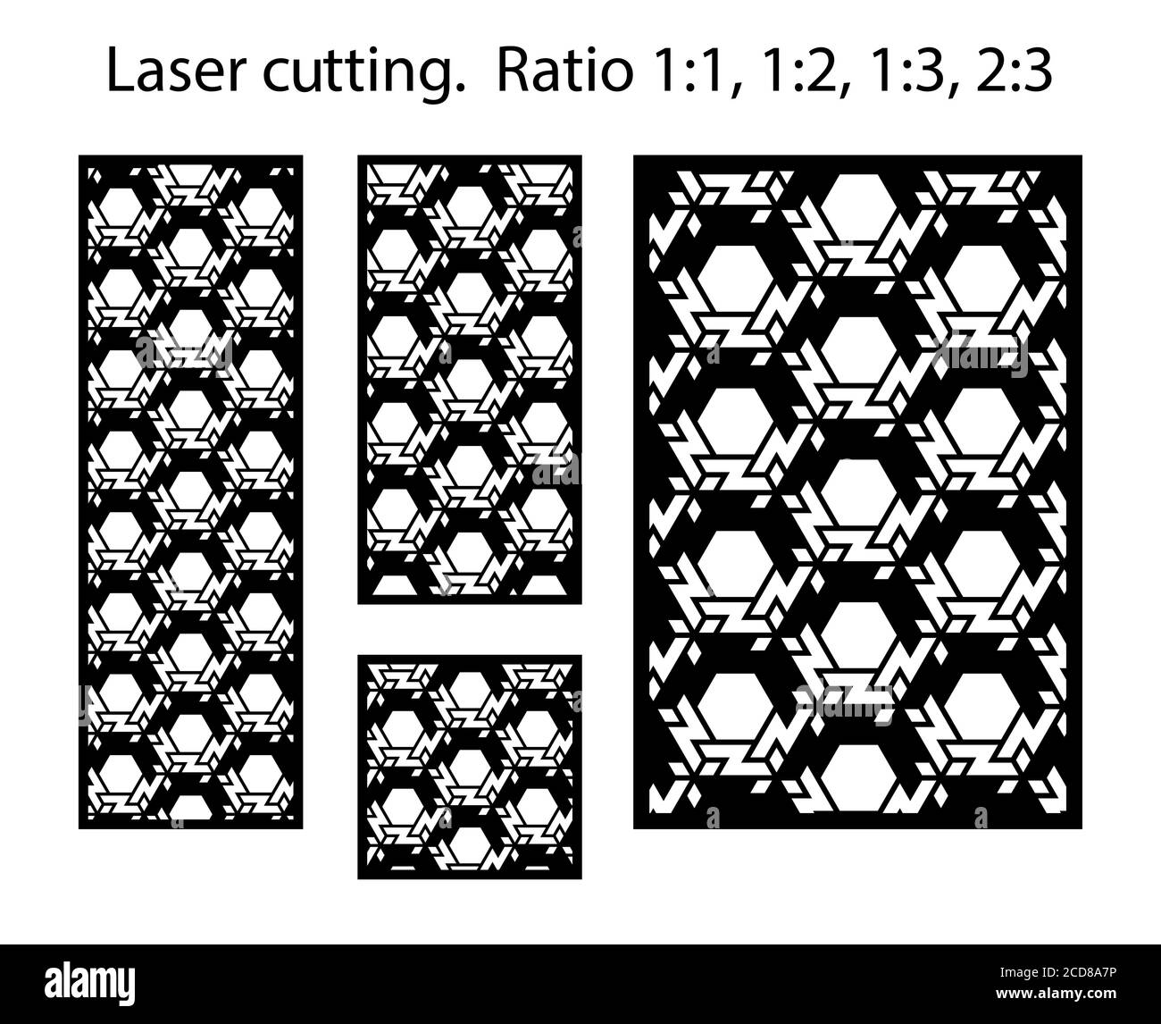 Pannello vettore di taglio laser. Decorazioni a CNC, design jali, divisorio interno. Taglio islamico, arabo lazer Illustrazione Vettoriale