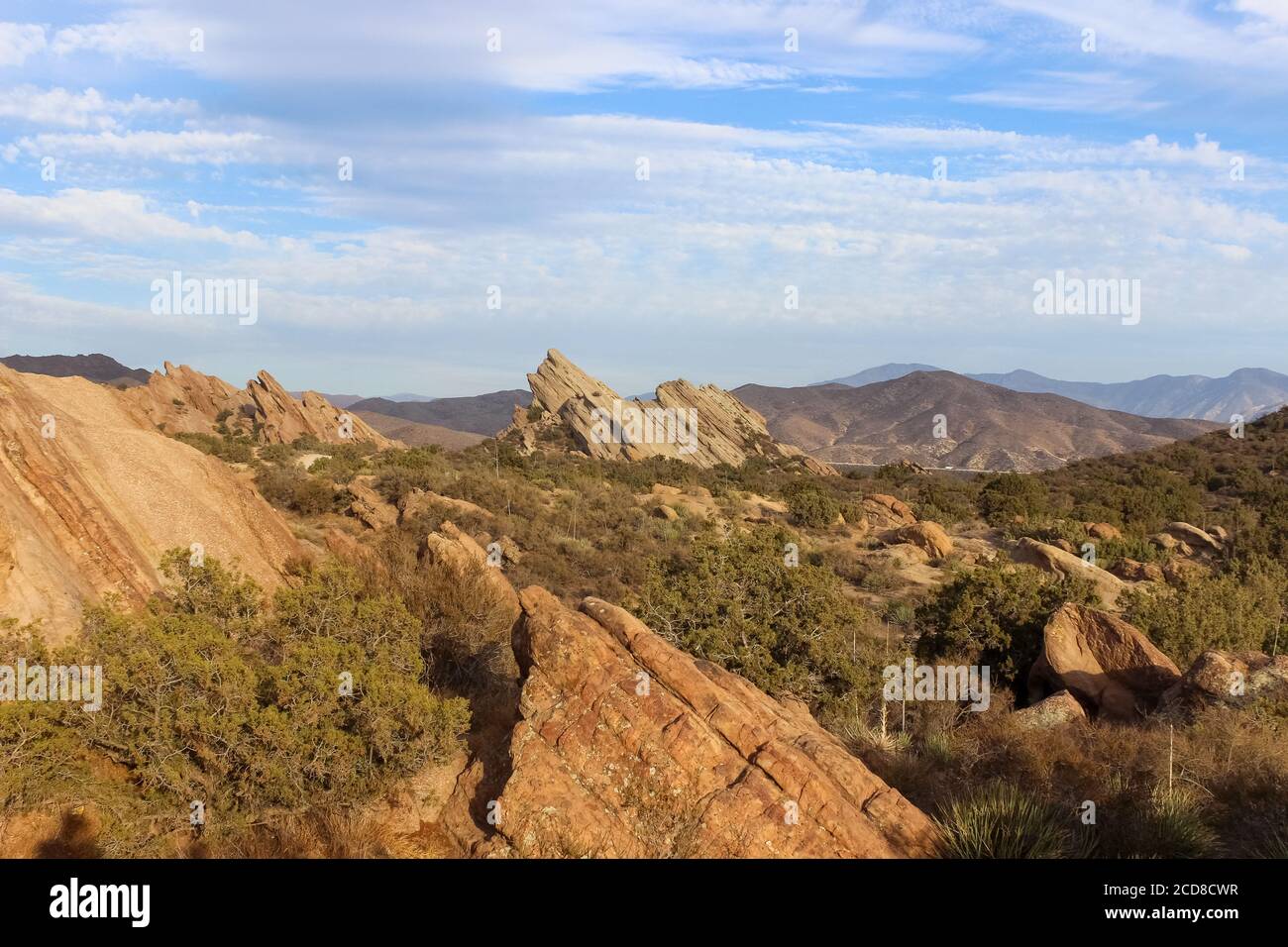 Formazioni di arenaria nel Vasquez Rocks Natural Area Park, California Foto Stock
