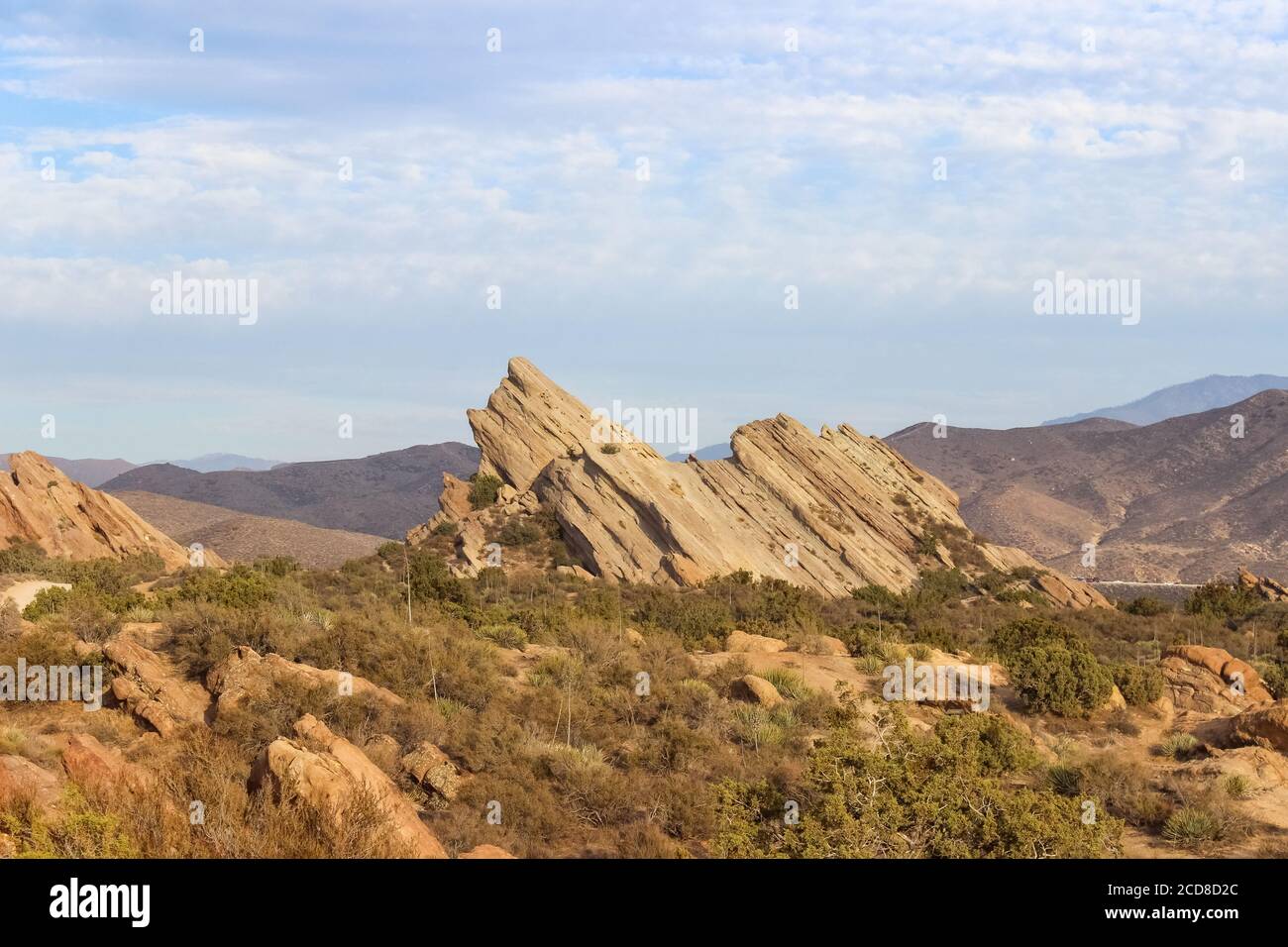 Formazioni di arenaria nel Vasquez Rocks Natural Area Park, California Foto Stock