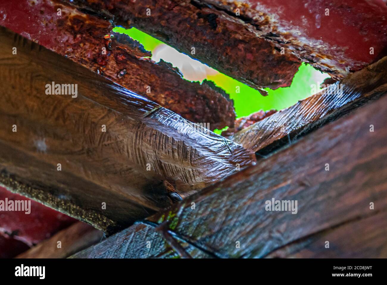 Tetto arrugginito in Costa Rica Foto Stock