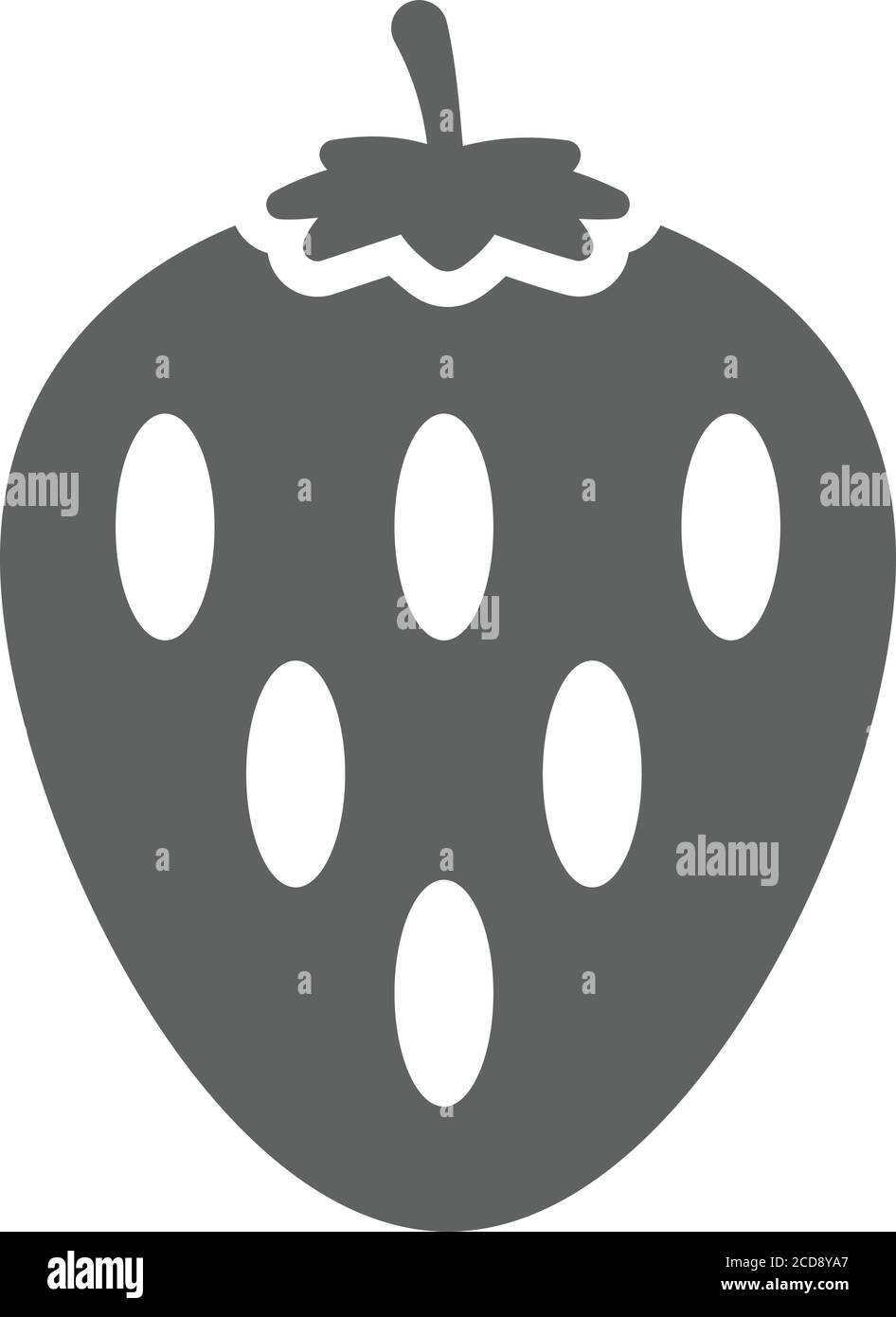 L'icona della frutta e della fragola è isolata su sfondo bianco. Semplice illustrazione vettoriale per grafica e web design o per scopi commerciali. Illustrazione Vettoriale