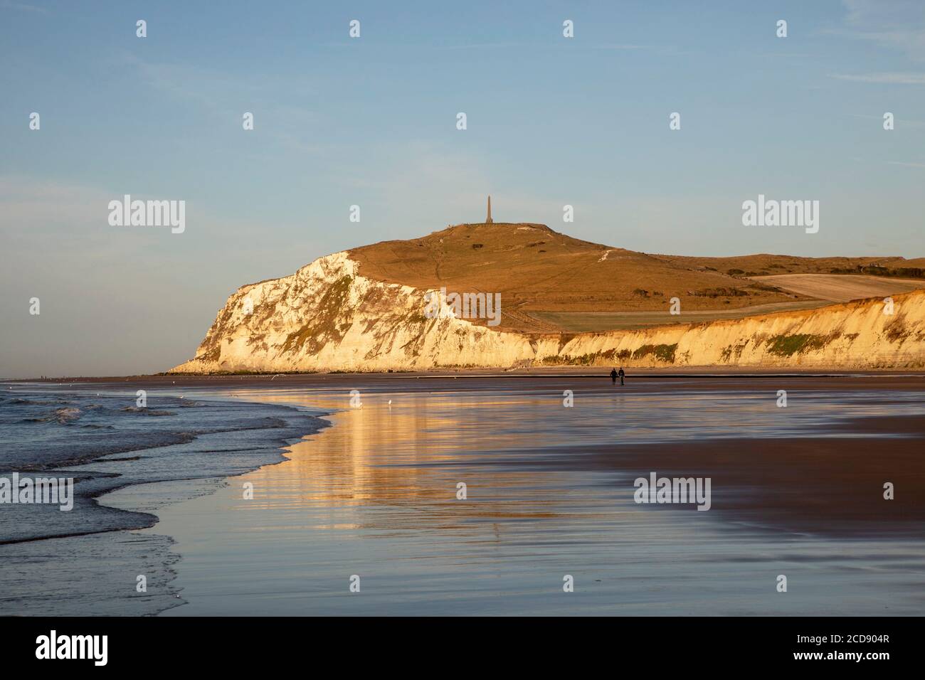 Francia, Pas de Calais, Côte d'Opale, Parc naturel regional des Caps et Marais d'Opale, Cap Blanc Nez, scogliere calcaree Foto Stock