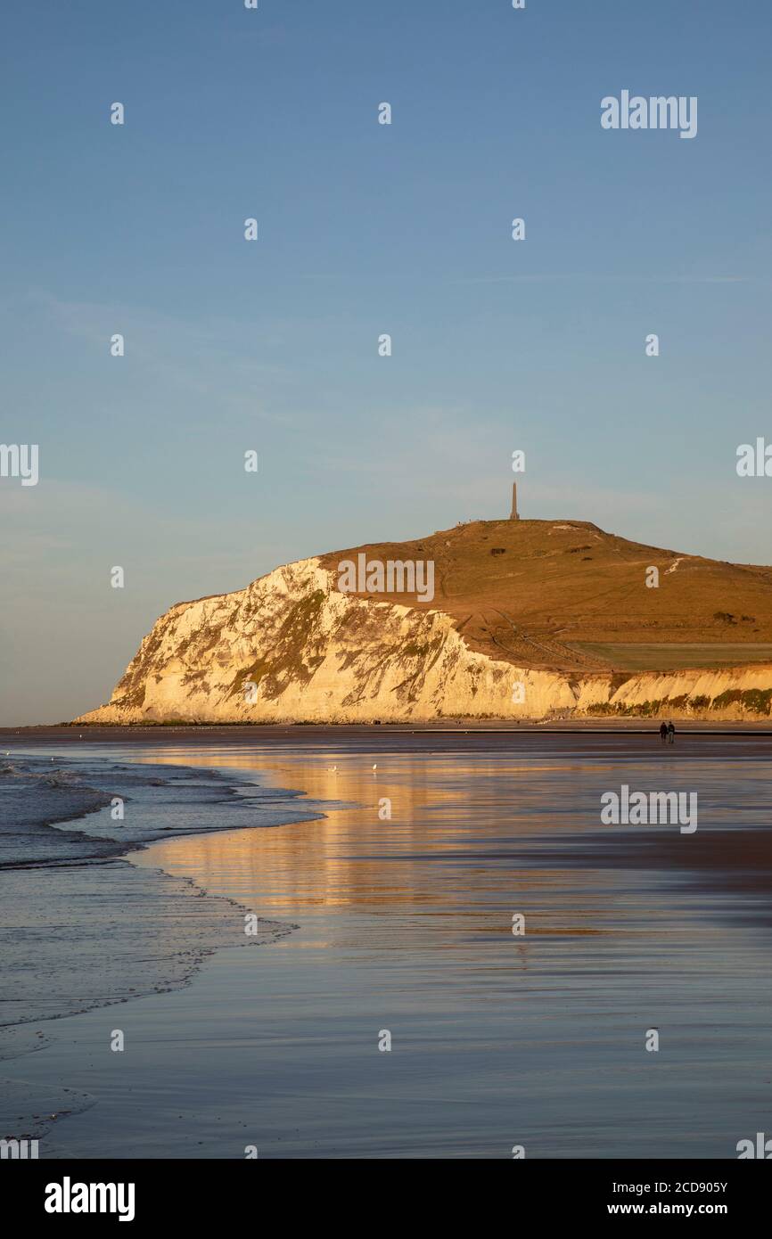 Francia, Pas de Calais, Côte d'Opale, Parc naturel regional des Caps et Marais d'Opale, Cap Blanc Nez, scogliere calcaree Foto Stock