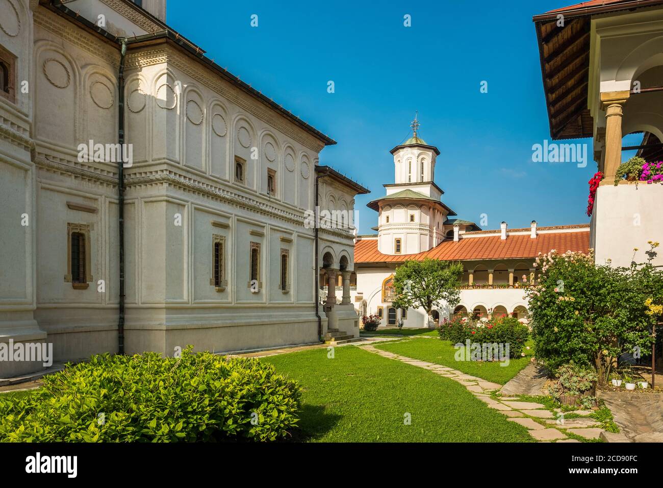 La Romania, Valacchia, Horezu, il Monastero di Horezu è elencato come un patrimonio mondiale dell UNESCO nel 1993 per la qualità di conservazione di questi dipinti di più di trecento anni Foto Stock