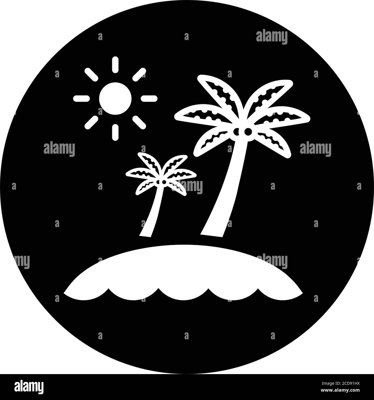 Holiday, Island, Palm Tree Icon - perfetto per l'uso nella progettazione e sviluppo di siti web, file stampati e presentazioni, materiali promozionali, Illust Illustrazione Vettoriale