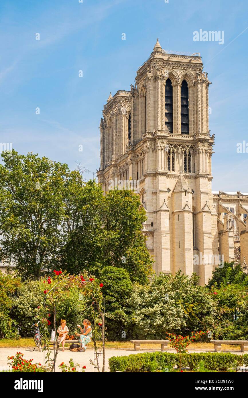 Francia, Parigi, zona elencata come patrimonio mondiale dall'UNESCO, la cattedrale di Notre Dame a Parigi Foto Stock