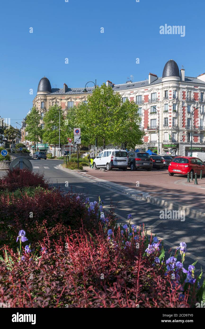 Francia, Seine Saint Denis, le Raincy, Rond Point Thiers Foto Stock