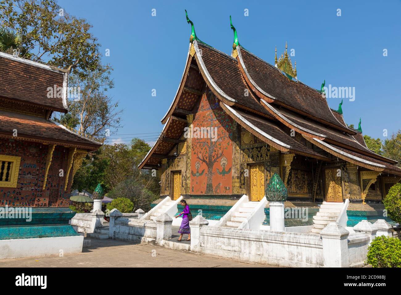 Laos, Luang Prabang, P.IVA Xieng Thong Foto Stock