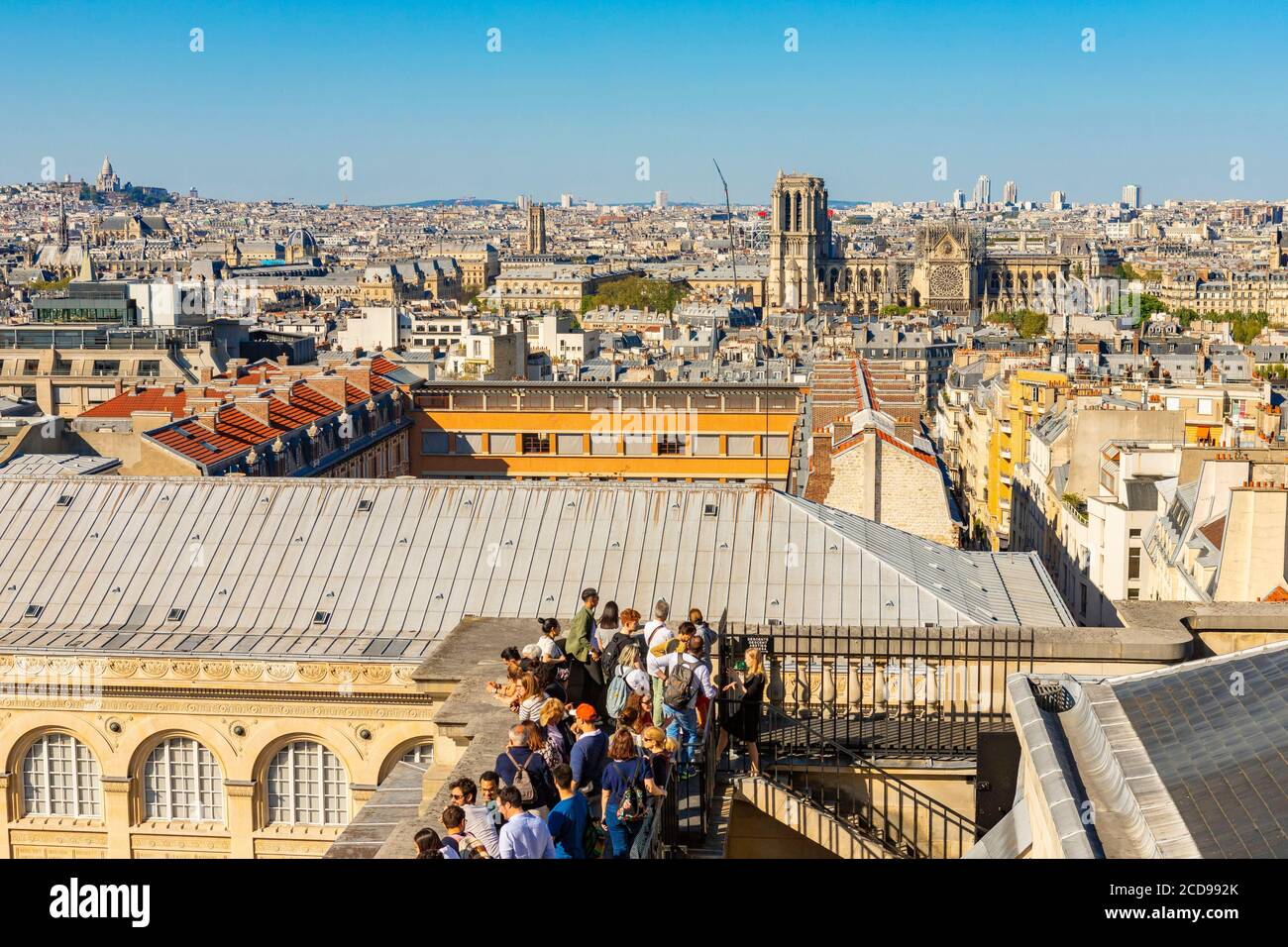 Francia, Parigi, Pantheon, visita delle alture con la cattedrale di Notre Dame Foto Stock