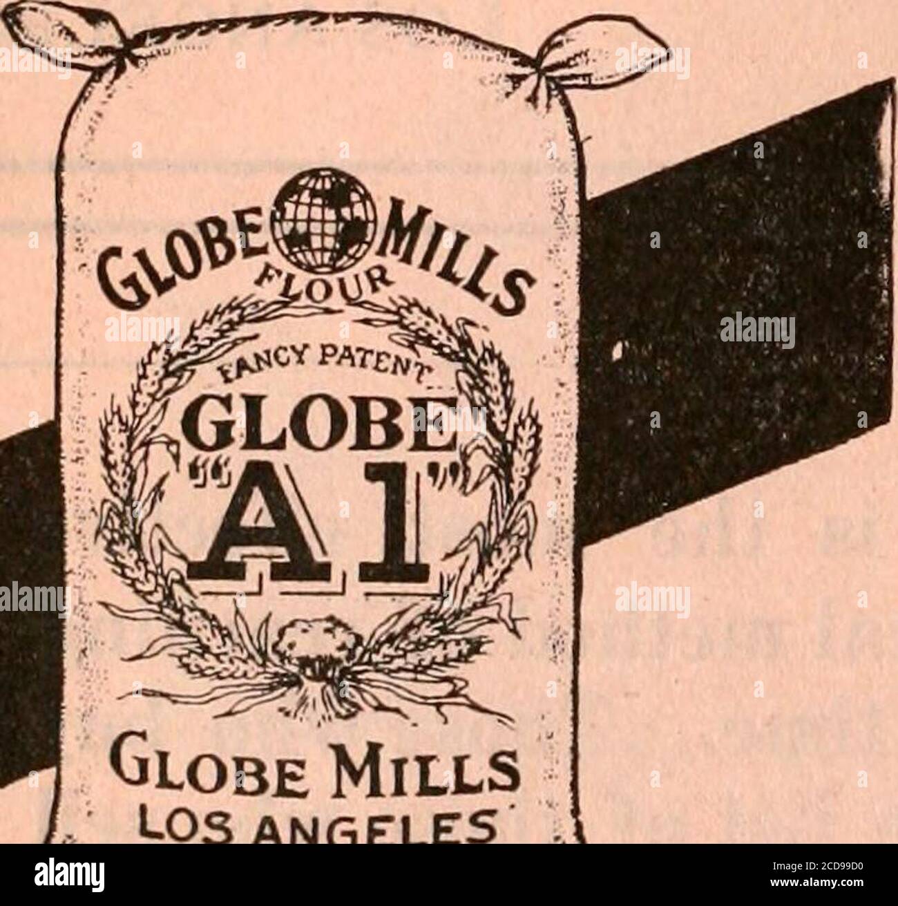 . Los Angeles, California, elenco delle città . Commercio all'ingrosso cereali, mangimi e forniture di pollame Produttori all'ingrosso Macaroni, Spaghetti, anelli di zuppa, ecc. A-1 e marchi Red Mark. SACCHI DI GRANO E SPAGO Mills Globe LOS ANGELESAal Foto Stock