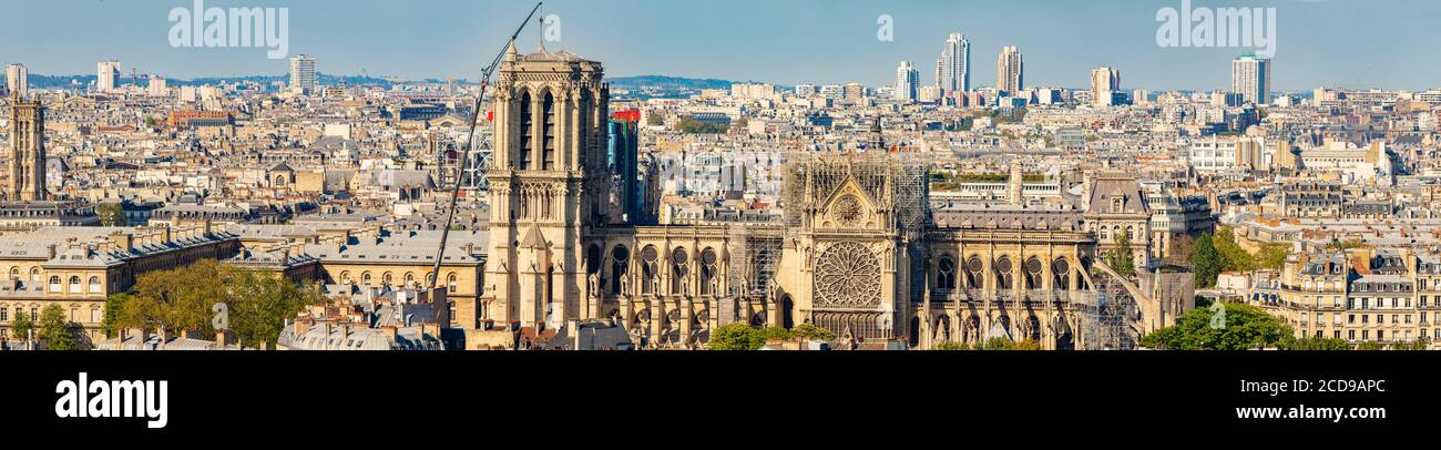 Francia, Parigi, vista generale con Notre Dame de Paris Foto Stock