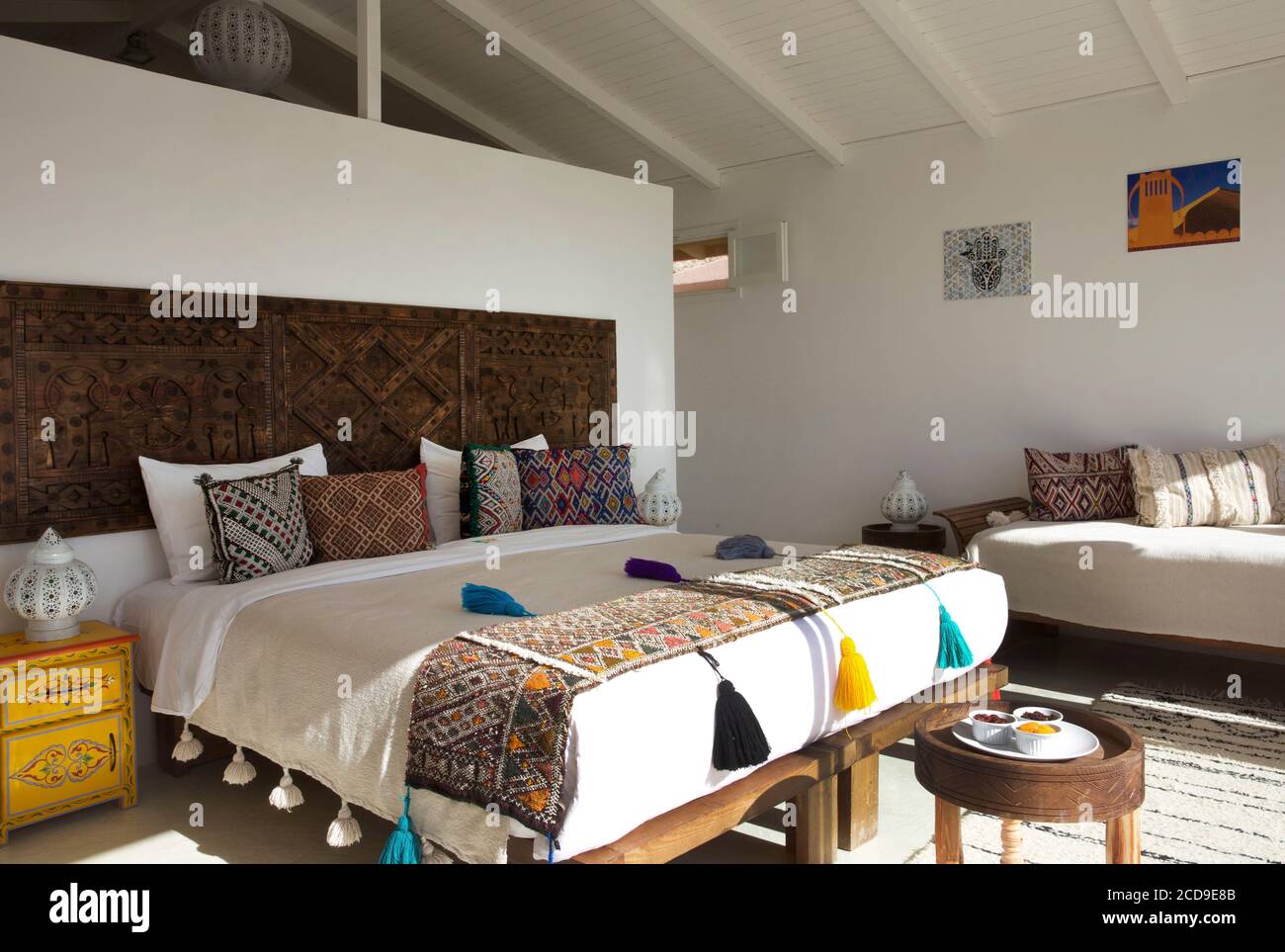 Marocco, Sahara occidentale, Dakhla, interno di una suite d'hotel PK25 Foto Stock