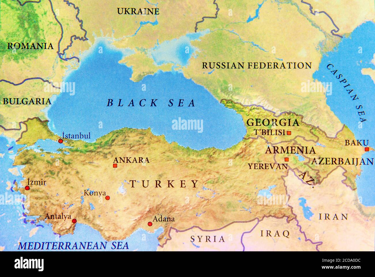 Mappa geografica della Turchia con importanti città e Mar Nero chiudi Foto  stock - Alamy