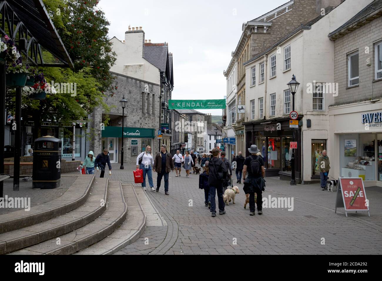 Mercato nel centro della città di Kendal cumbria inghilterra regno unito Foto Stock