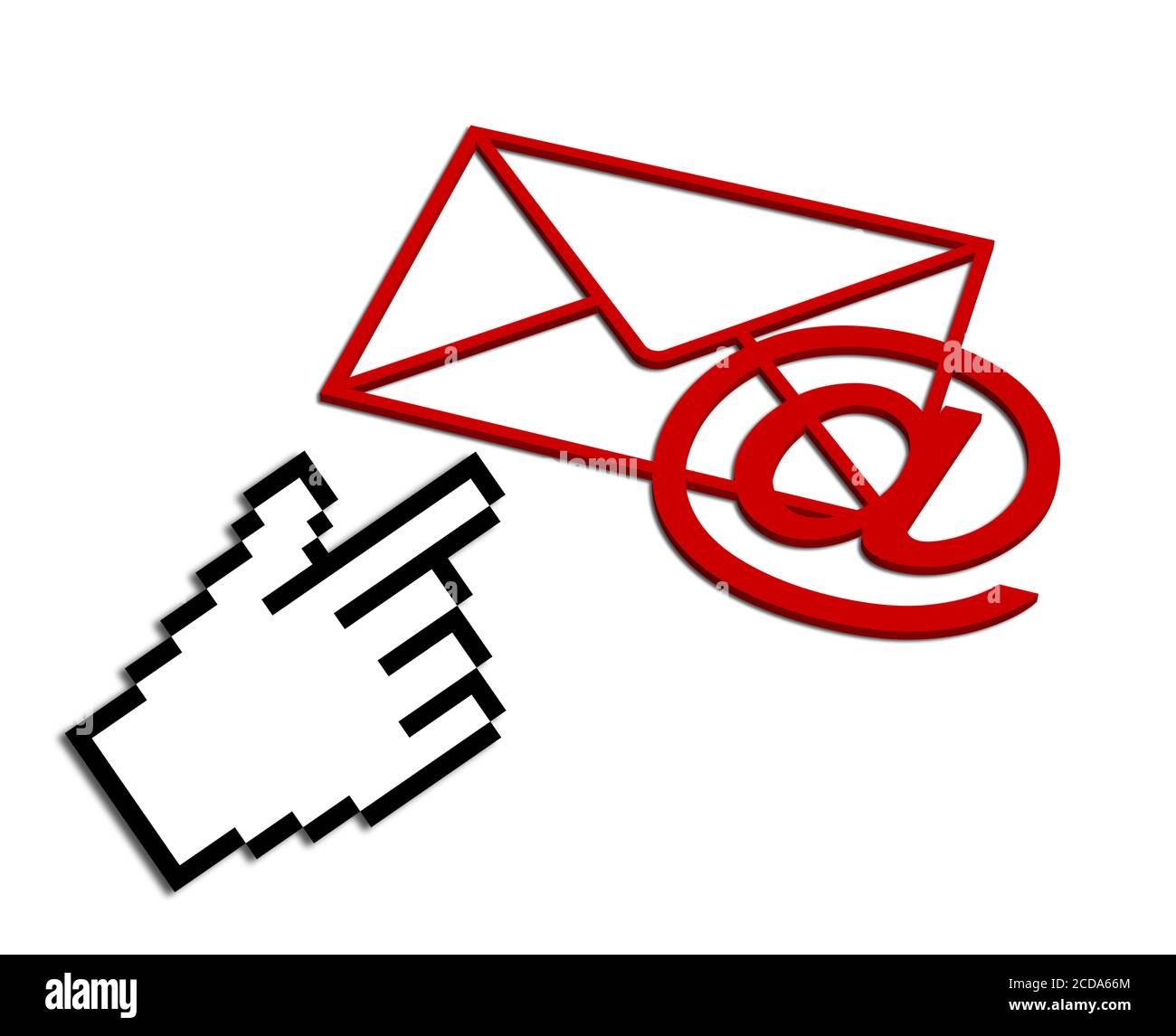 E-mail, rappresentazione simbolica in un'illustrazione 3D Foto Stock