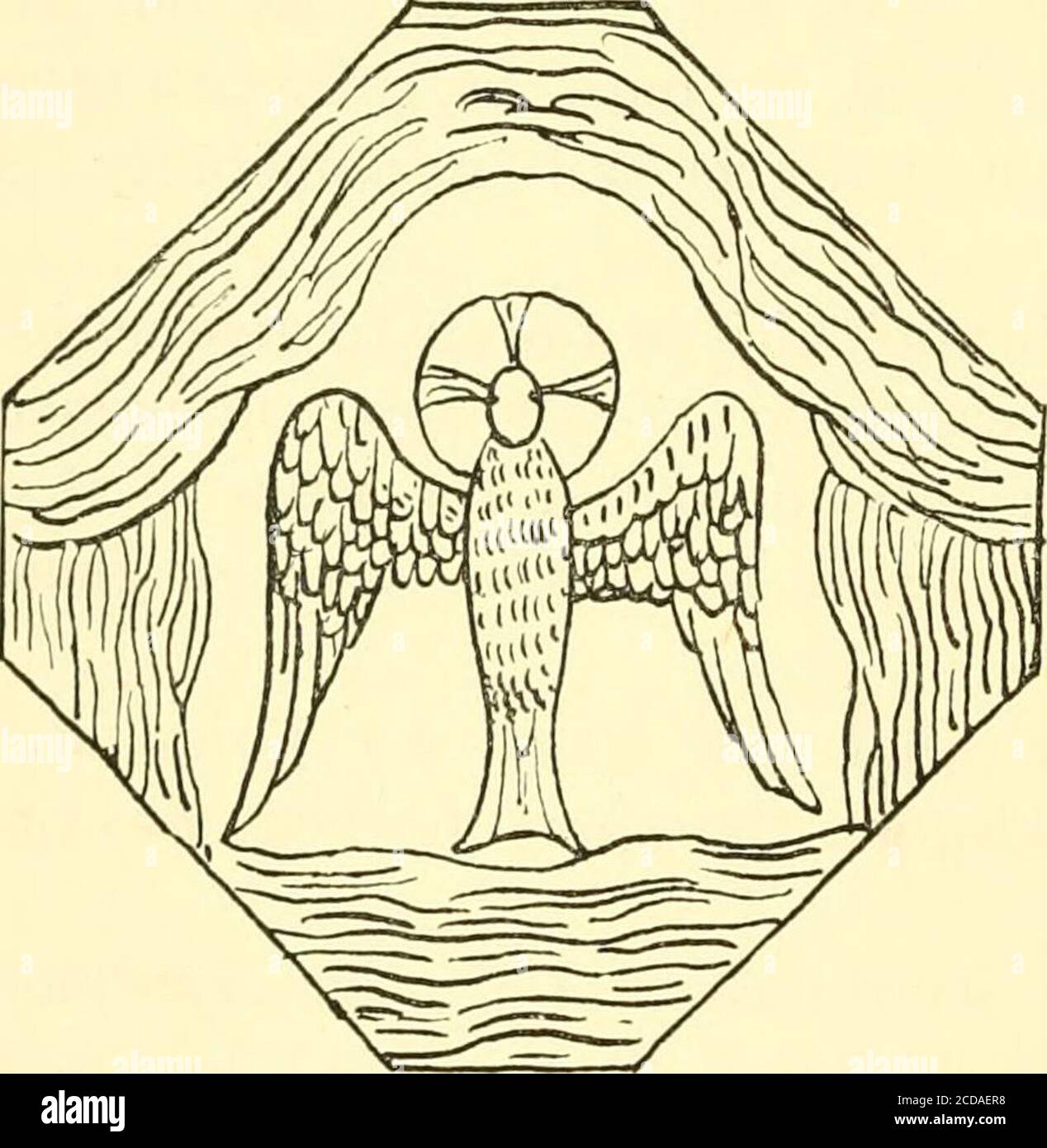 . La notte degli dei; un'indagine sulla mitologia cosmica e cosmologonica e sul simbolismo . non sembra che questo uccello possa essere collegato con il cielo. Il Khudead nel PeyemJini (S spesso è usato per designare thekhu. I^^, {b) rappresentava anche per ba^ l'anima. L'oca &lt;^. Era l'uccello SEBS. Il re coreano degli uccelli vive in terra di uccelli al di là delle gelate [del Nord ?]i il gufo è un uccello più malvagio sulla Gold Coast, e le morti violente sono pehtu-wuh, i gufo-morti.^ [vedi pag. 606 per quanto riguarda le ali della Fortuna e della Vittoria, e pp. 688,735, per quanto a Ouetzalcoatl, che significa Serpent-uccello.] L'alata Foto Stock
