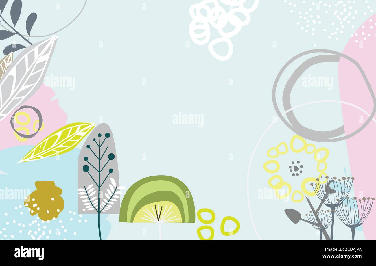 Sfondo a base floreale astratto dai colori luminosi con tema retrò. Adatto per post sui social media, app mobili, banner e annunci Web/Internet Foto Stock