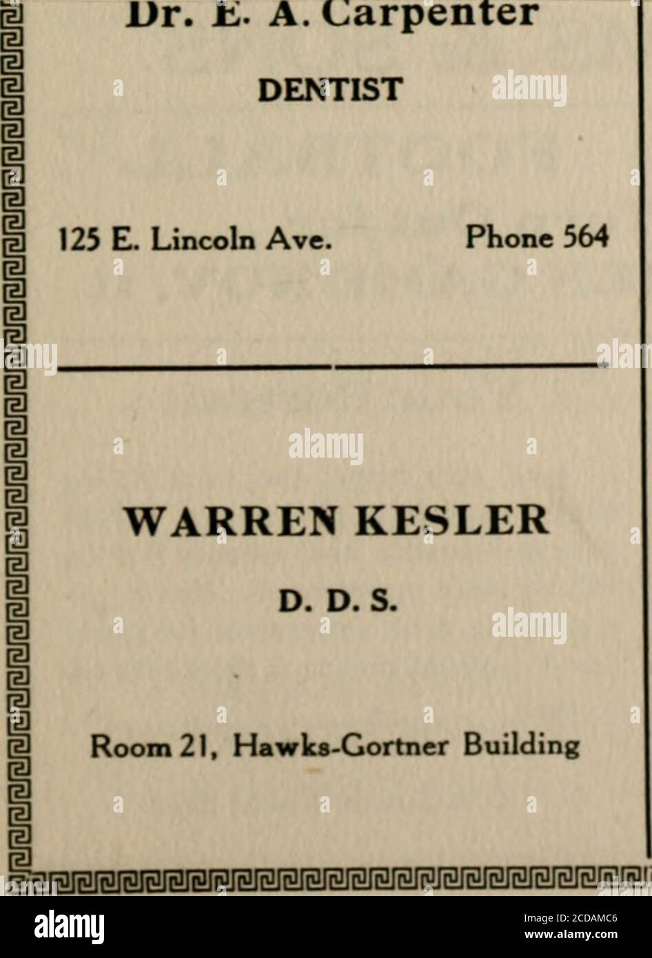 . Il Crimson . Accademia di Belle Arti, Chicago.Lois Caminsky.Leo Kenward. Ladiana University, Bloomington, Indiana.J. C. Warner, Hale Hollingsworth.Frank Faust.Calvin Detweiler. Goshen College, Goshen, Indiana.Howard Payne.Ruth Berry.Alvin Stiver.Gerald Wysong.Douglas WallgrenAva Finkenbeiner.Georgiana Weddell.Harold Dovel. Chicago University.Helen Jane Miller. Smith College, Northampton, Mass.Jeanette Abbott.Mildred Cover.Mary Dangler. SCUOLA SUPERIORE GOSHEN 25 Capon School, Northampton, Mass.Dorothy Abbott. Williams College, Williamstown, Mass.Mitchell Charnley. Marrymount, Terrytown-on-the-Hudson Foto Stock