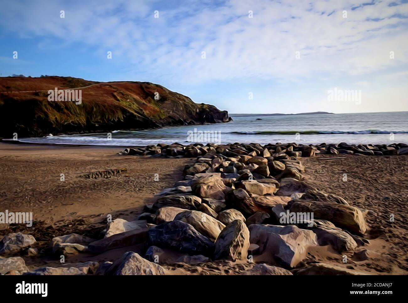 Bellissima spiaggia nella costa occidentale di Cork, in Irlanda. Foto Stock