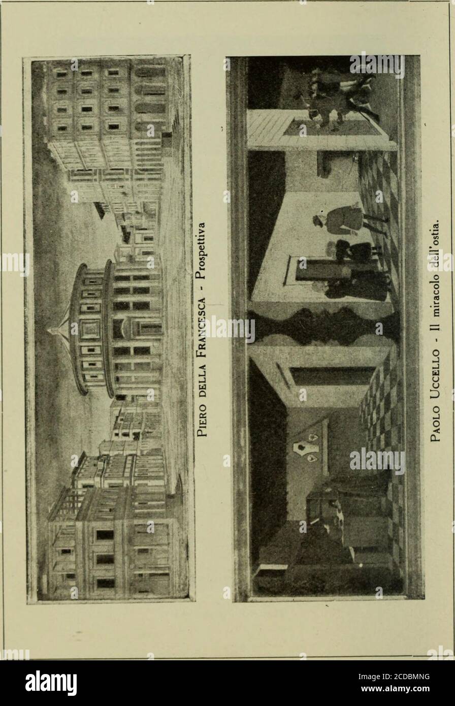 . Il Palazzo ducale di Urbino e la Galleria Nazionale delle Marche . Tiziano - Cenacolo. TAV. XXIII.. Bologna è un altro dipinto del Barocci esprimente il me-desimo sogetto. Tela; m. 1.50 X 1.23. Proviene dal Monte di Pietà. // Perdono di S. Francesco di Assisi. Una cappella ba-laustrata in cui domina un dipinto raffigurante la Cro-cifissione; sui gradini di essa il Santo, ginocchioni, co-perto di saio giallognolo. In alto, contro un fondo lu-minoso su cui si muovono testine angeliche, il Redentore, in vesti grige e rosse, tra la Vergine, in teste rossa emanto grigio a risvolti verdi, e S. C. Foto Stock