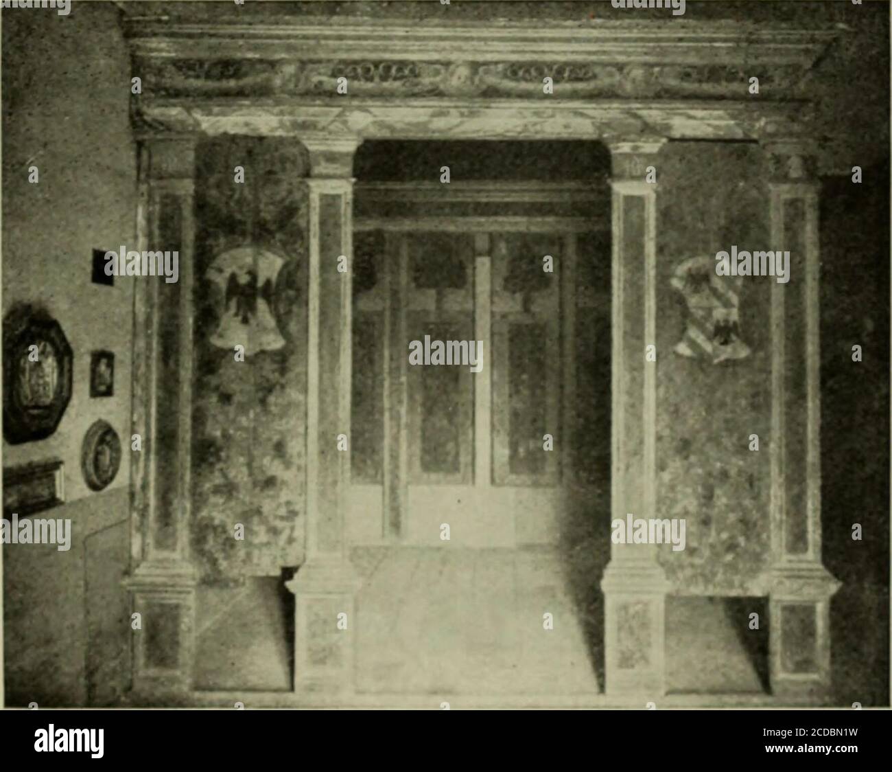 . Il Palazzo ducale di Urbino e la Galleria Nazionale delle Marche . Soffitto dello studio del DAC£. Alcova del Duca Federico I. Tav. XXI. Foto Stock