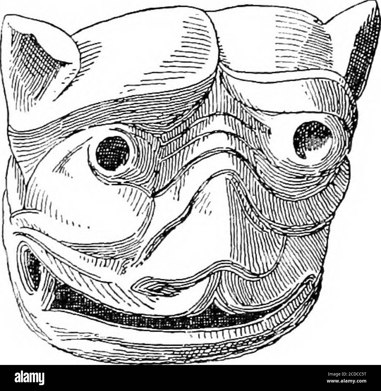 . Dinanderie; una storia e una descrizione dell'opera d'arte mediæval in rame, ottone e bronzo . Fig. 16.-Sanctuary Ring, Durham da capo a coda. Una volta era fissato sopra sta. Sophiaor una delle porte del Palazzo di Bucoleon a Costantinopoli, e fu portato a casa da alcuni Brugeois di ritorno, a whomBaldwin IX, aveva dato nel 1204. Si dice che originalyit appartenesse ad una nave vichinga, parte della flotta di re Sigurd, LE ORIGINI 37. Fig. 17.-Capo, le Puy dal quale è stato presentato all'Imperatore, e dai suoi termini fissati sopra la chiesa. La verità della leggenda è stata bendenied, ma non ha avuto Foto Stock