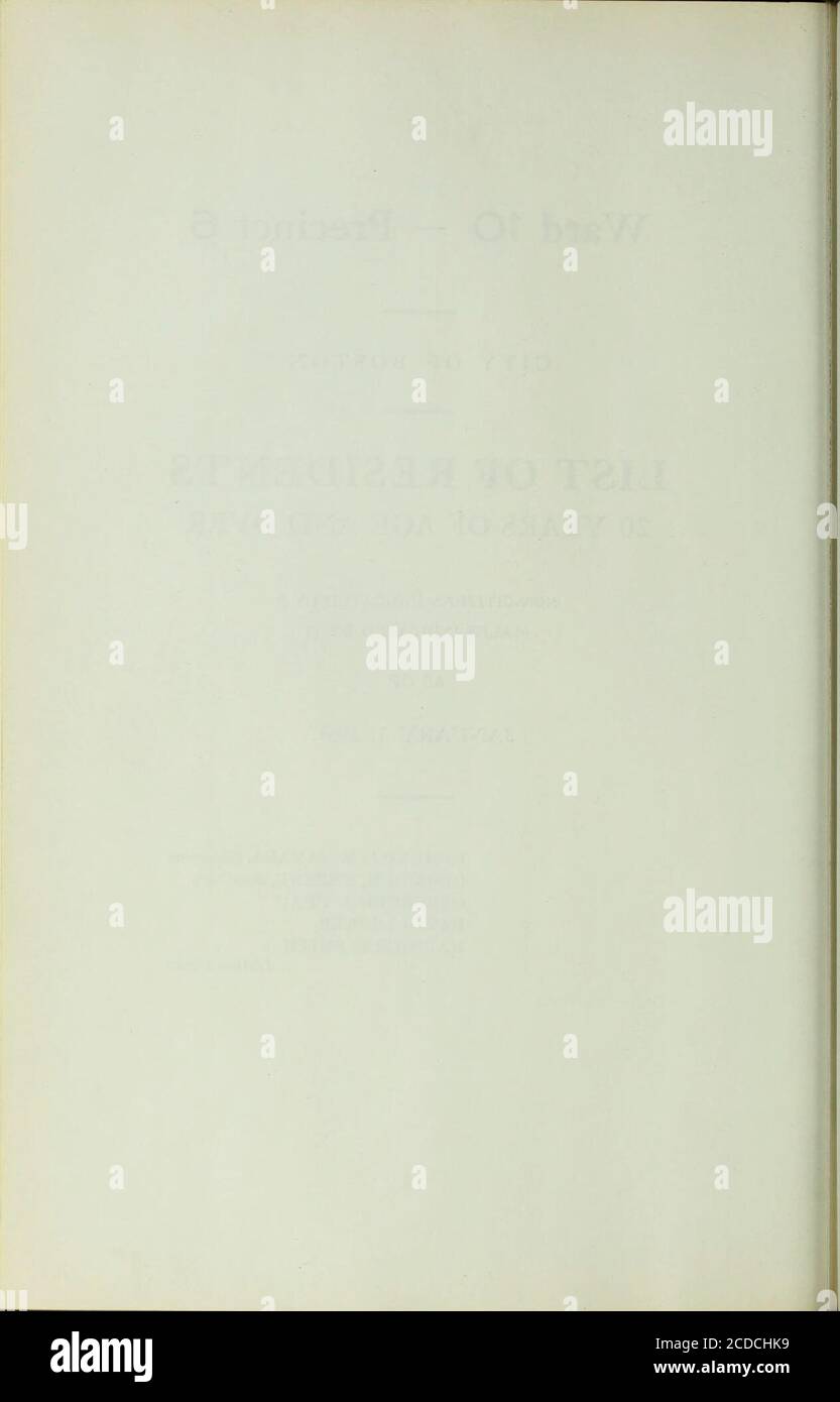 . Elenco dei residenti di età pari o superiore a 20 anni a partire da .. . ** WARD LO - PRECINCT 6 CITTÀ DI BOSTON ELENCO DEI RESIDENTI DI 20 ANNI E OLTRE NON=CITTADINI INDICATI DA *MASCHI INDICATI DA ? COME OFJANUARY 1, 1963 EDMUND L. MCNAMAKA, CHAIRMANGEORGE H. GREENE, SECRETARYGERTRUDE A. PFAUDAVID LASKER MAURICE L. SMITH LISTING BOARD I. M N4ME E RESIDENCEJANUARY F I96I ANNO DI OCCUPAZIONE RESIDENZA DEL I GENNAIO 1962BIRTH (SE DIVERSO) 6602 BICKFORD AVENUE 6602 6 D BALL AGNES BR GET HOME 81 6602 6 DN BALL JOHN H LABORER 13 6602 6 VD BALL AUGUSTINE CHAUFFEUR 16 6602 6 V BALL ROSE G CASALINGA 19 6602 8 ? KAUYC Foto Stock