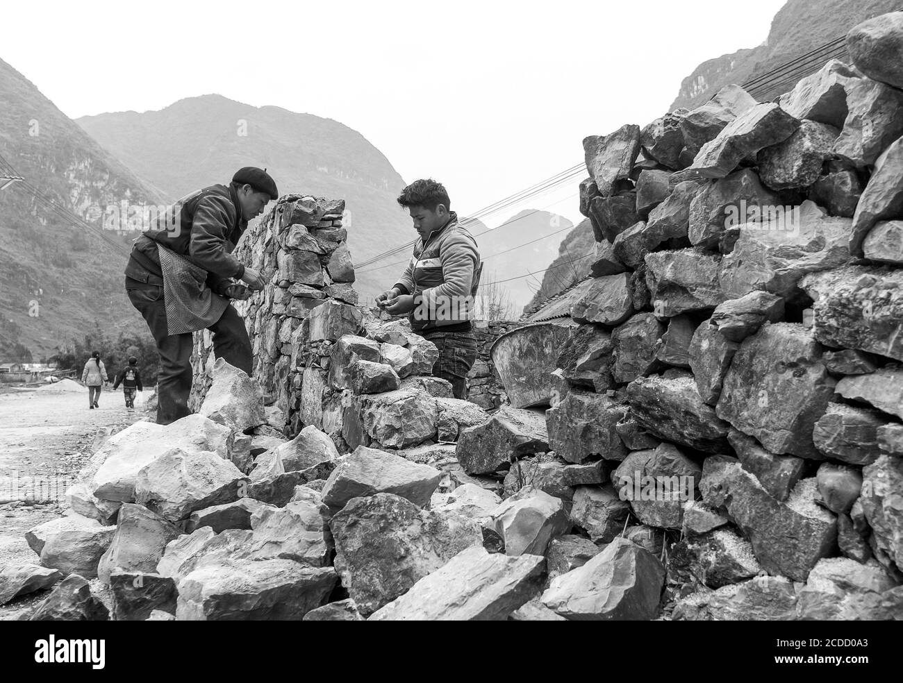 Scenario in alta montagna nel nord del Vietnam Foto Stock