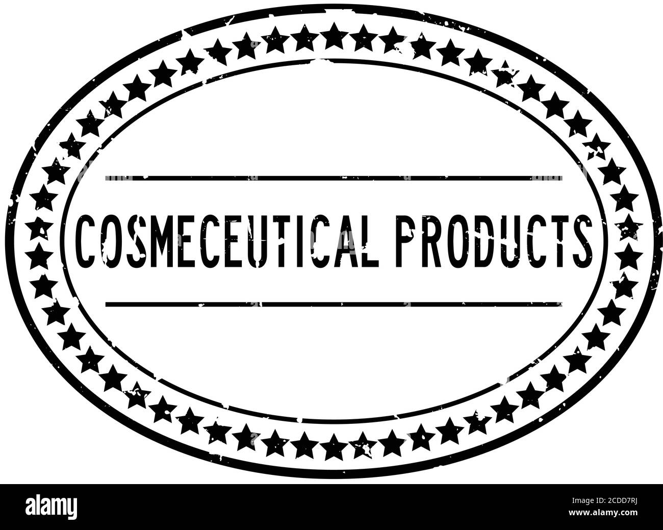 Grunge parola cosmeceutica nera sigillo in gomma su sfondo bianco Illustrazione Vettoriale