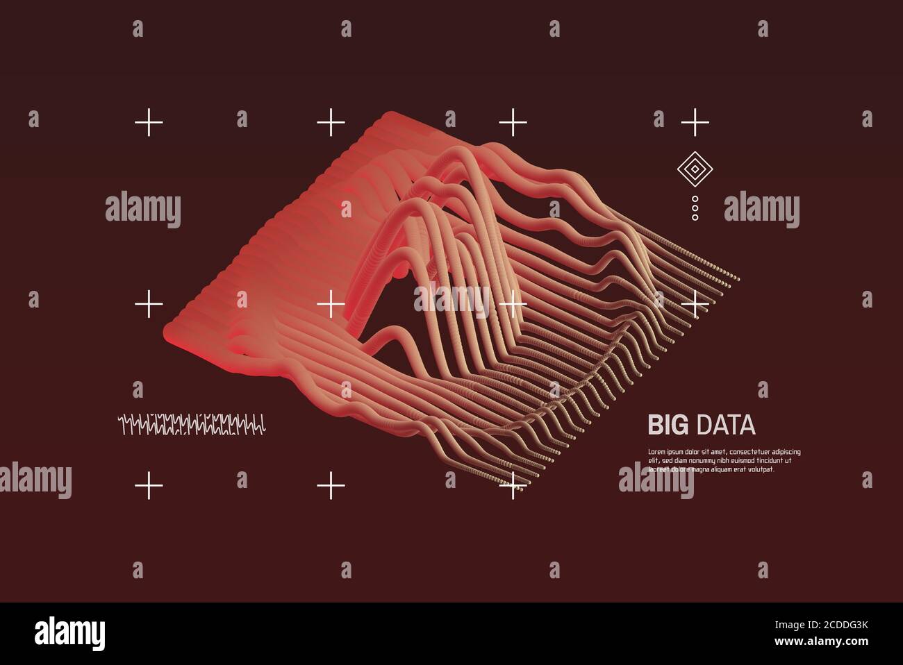 Dati di grandi dimensioni di visualizzazione del grafico. Effetto dinamico. Cover Design modello. Può essere utilizzato per la pubblicità, marketing e presentazione. Illustrazione Vettoriale. Illustrazione Vettoriale