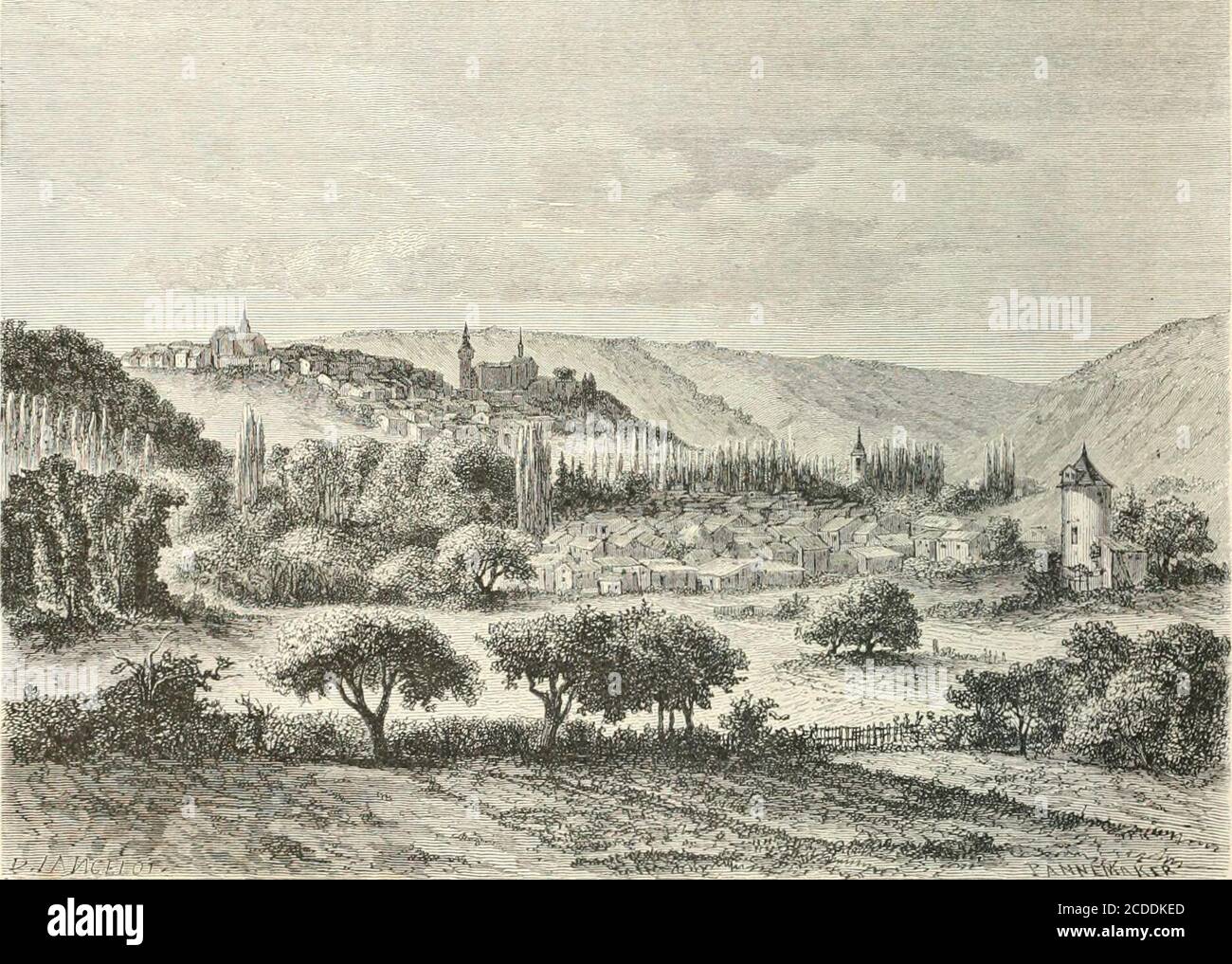 . Le tour du monde : nouveau journal des voyages . erre delÉlang-Saint-Jean. Pourquoi les Êvéohois? – un camp vo-lant. Vue de montagne en chemin de fer. La Lorraine, qui est à nous depuis moins dun siècle, est pourtant une des régions les Plus françaises ; le cœur du Pays y bat et tous les bras sy arment quand il sagit (le défendre. Entourée de trois côtés par des montà-gnes et coupée de grands fleuves, couverte de forêts, la più grande Place de la Ville de Vosges, Lardenne et LAR-gonue forment menceinte ; la Moselle et la Meuse les fos-sés, Metz la citadelle, Thionville le poste avanché. Foto Stock