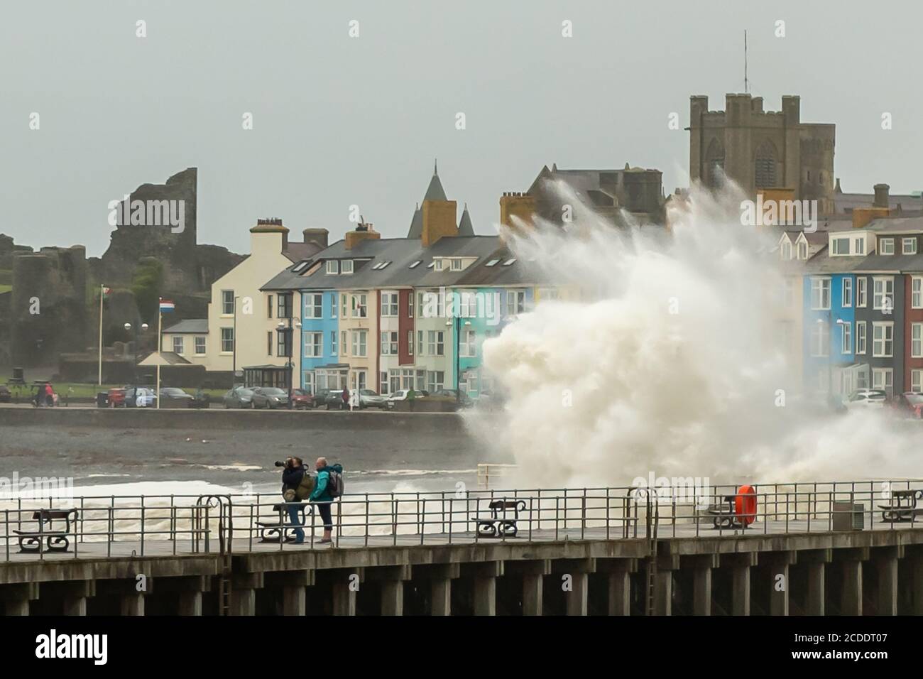 Aberystwyth Storm Francis Foto Stock