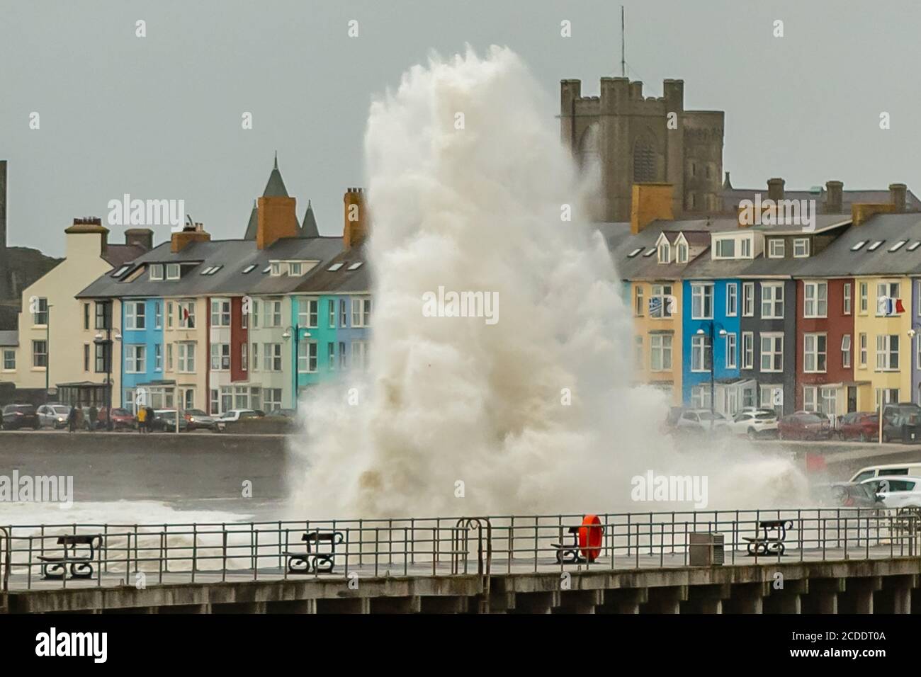 Aberystwyth Storm Francis Foto Stock