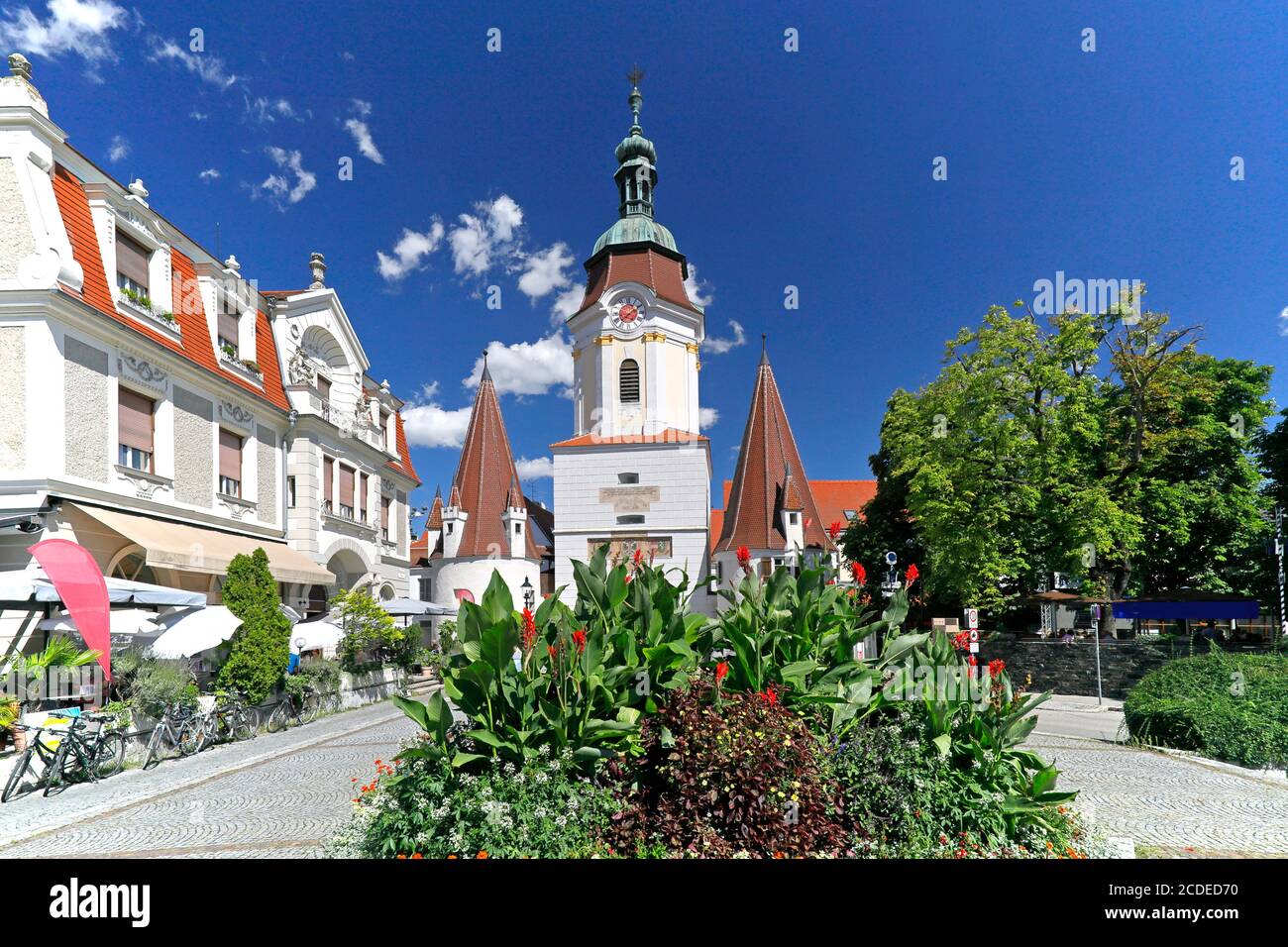 La torre alla porta di Stein in Krems, bassa Austria Foto Stock