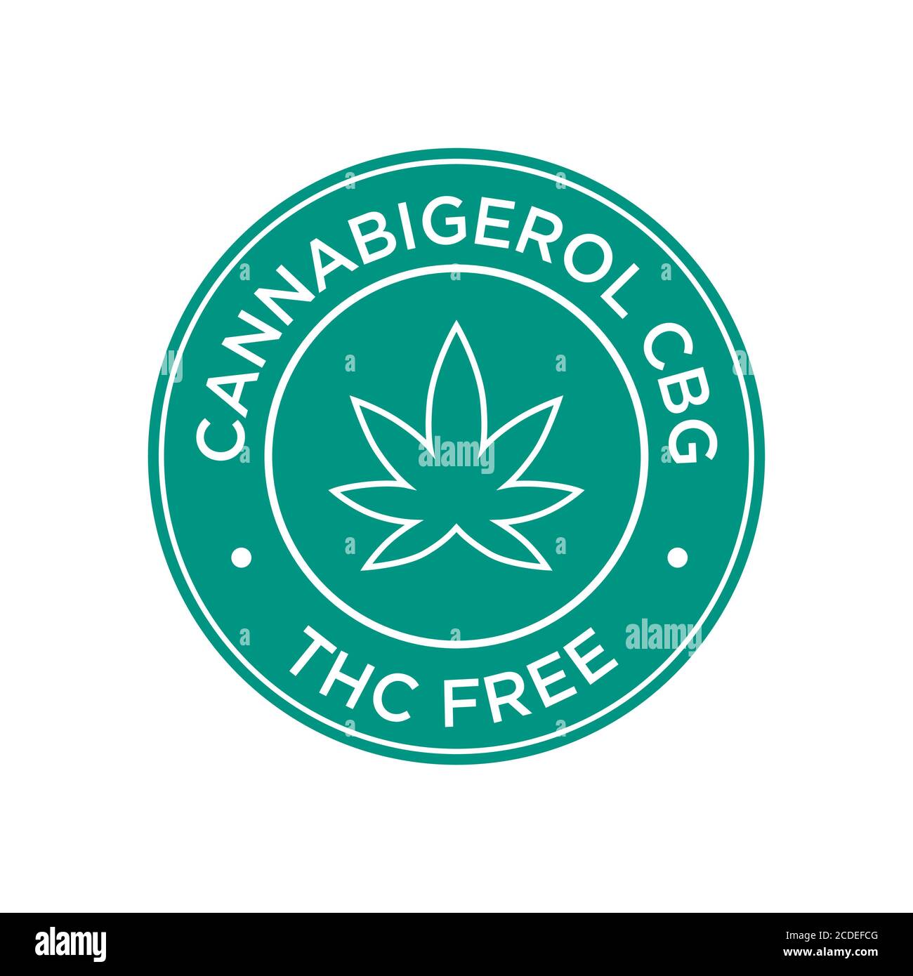 Cannabigerol CBG. Icona THC Free. Illustrazione Vettoriale