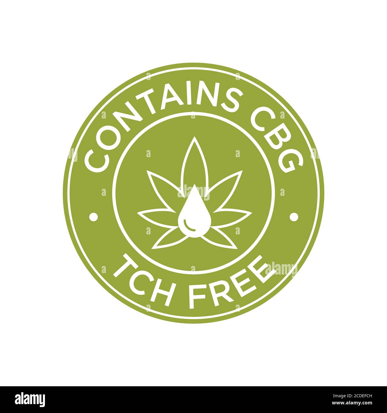 Contiene CBG. Icona THC Free. Illustrazione Vettoriale