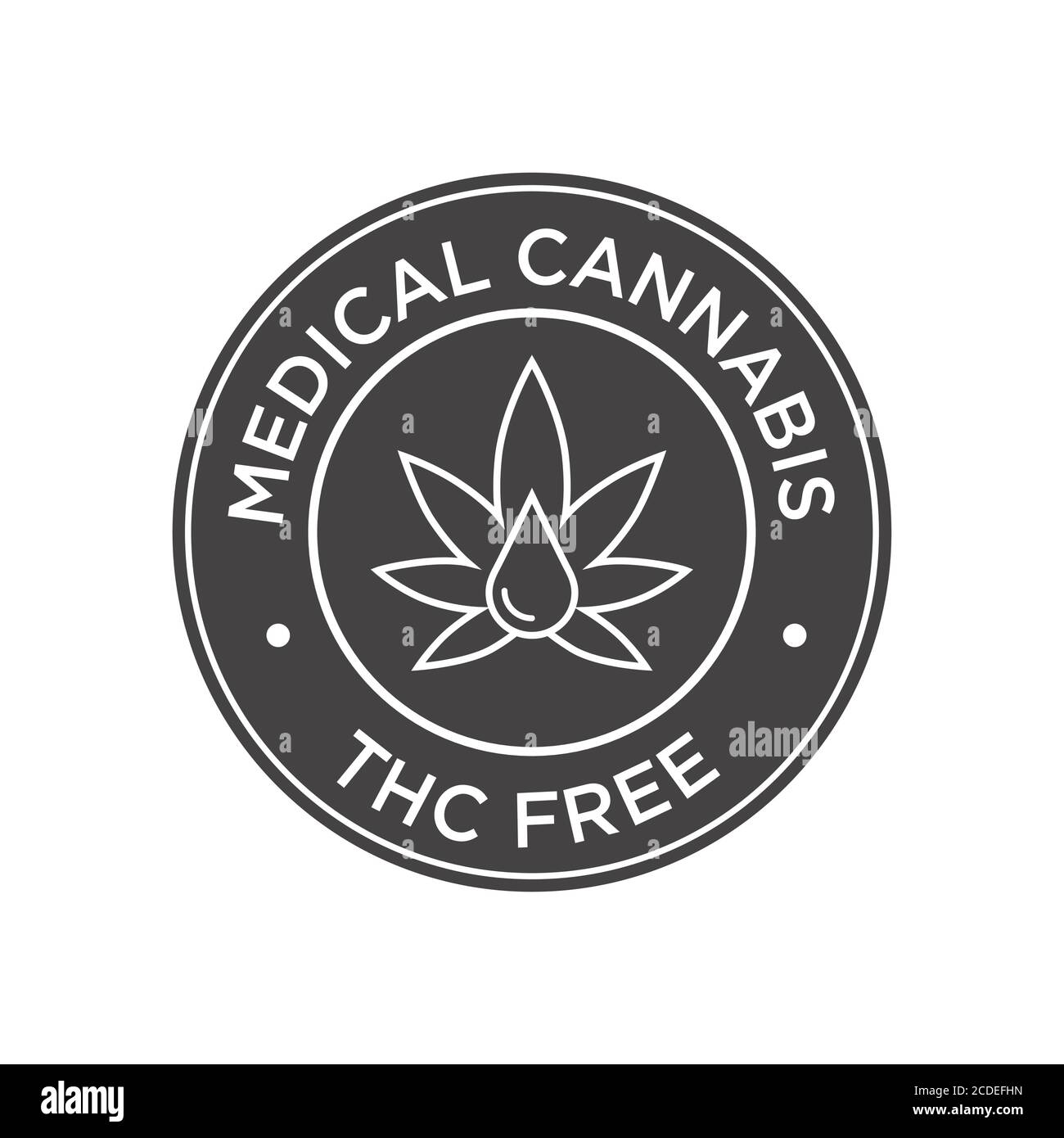 Cannabis medico. Icona THC Free. Illustrazione Vettoriale