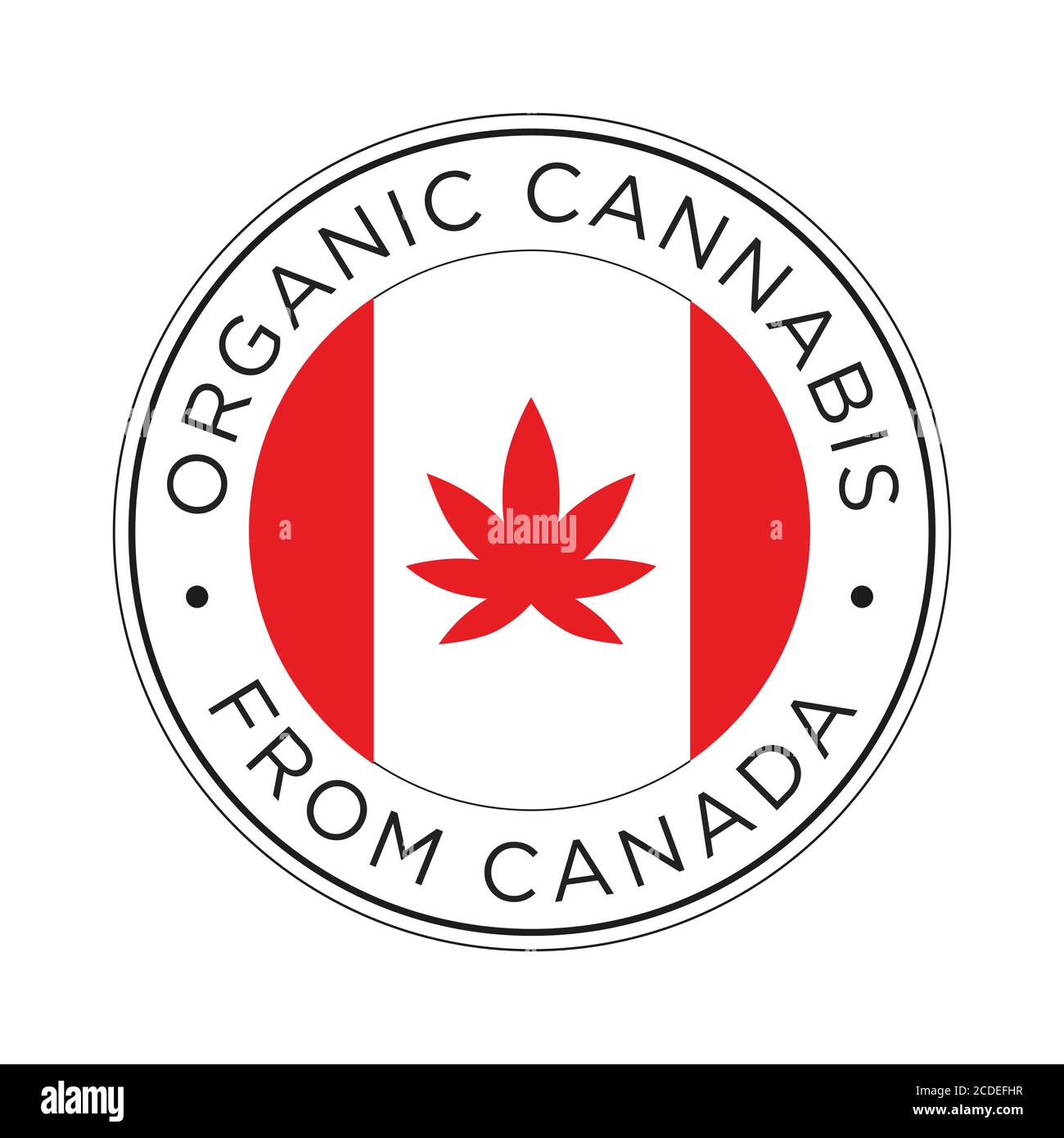 Cannabis biologico dal Canada icona. Illustrazione Vettoriale