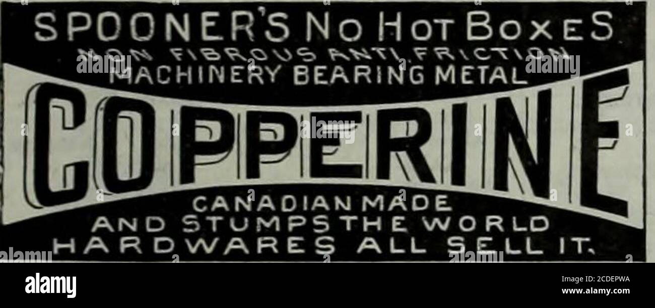 . Hardware merchandising marzo-giugno 1915 . e & Iron WKS., Ltd.,Winnipeg, Man.Hollow Handle Tool Sets.Bridgeport Hdwe. Mfg. Corp., Bridgeport, Conn.Hooks.Henderson & Richardson, Montreal.The Herbert Morris Crane & Hoist Co., Ltd., Toronto, Ontario.Peck, Stow & Wilcox Co., Cleveland.The Stanley Works, New Britain.The Steel Co. Of Canada, Ltd., Ham-ilton.Hoops, Steel and Wire.Haven, Conn.Peck. Stow & Wilcox Co., Cleveland. The Steel Co. Of Canada, Ltd., Ham-ilton. 19 giugno 1915. HARDWARE AND METAL 75 DIRECTORY DEI PRODUTTORI hardware e metallo riceve, quasi ogni giorno, richieste per i nomi di manuf Foto Stock