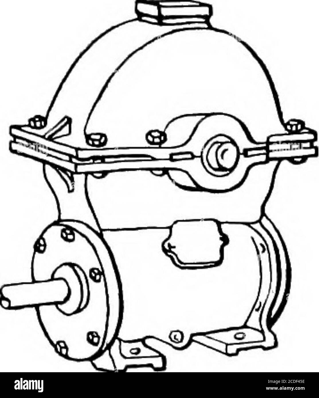 . La ciclopedia per la movimentazione dei materiali; un libro di riferimento che copre le definizioni, le descrizioni, le illustrazioni e i metodi d'uso delle macchine per la movimentazione dei materiali impiegate nell'industria . Fig. Gli ingranaggi cilindrici 80 e 81 sono in uso generale, mentre per le riduzioni eccessivamente alte, il riduttore epicicloidale o UNA COMBINAZIONE DI FACCHINETTI 453 di ingranaggi a vite senza fine e a denti dritti daranno solitamente risultati migliori rispetto ad una singola trasmissione a vite senza fine. La vite senza fine è generalmente realizzata in acciaio e la ruota dighisa o bronzo fosforoso. I denti devono essere tenuti lubrificati a fondo, preferibilmente facendo girare gli ingranaggi in un bagno d'olio. Ciò richiede una tigh di petrolio Foto Stock